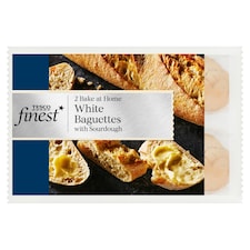 Tesco Finest Part Baked White Baguettes with Sourdough 2 Pack 250g