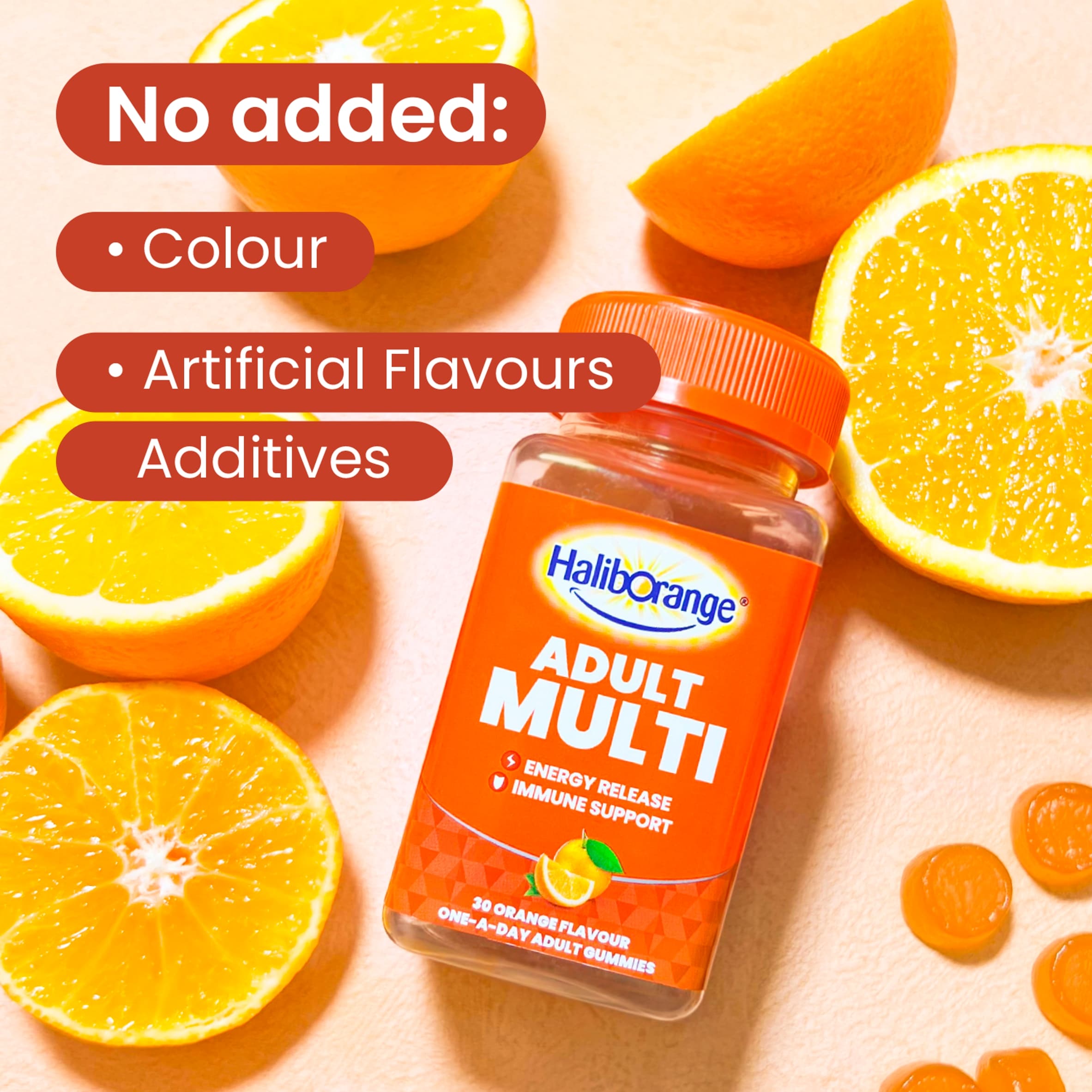 Haliborange Adult Multi Orange Flavoured Multivitamin Gummies 30s  thumbnail 5