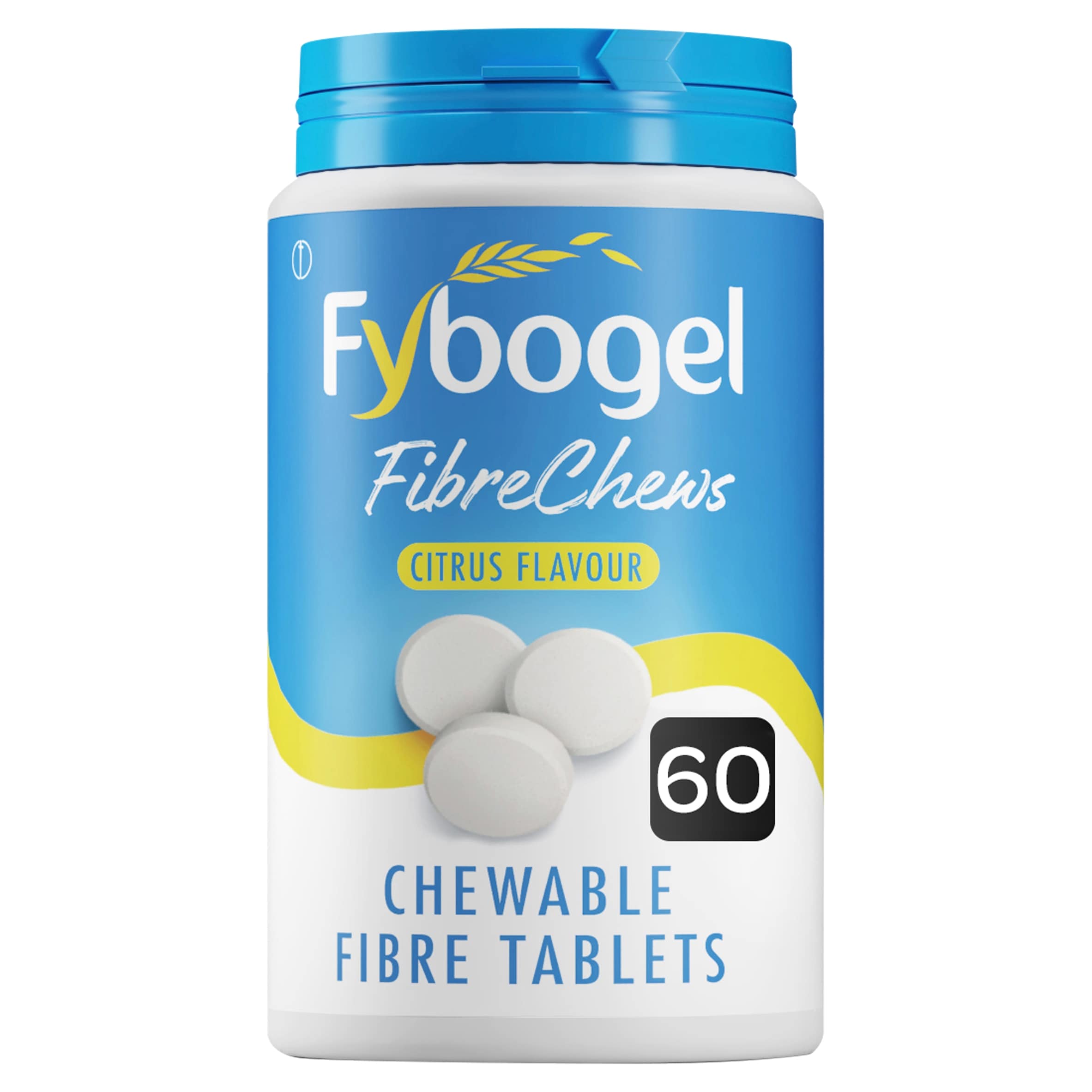 Fybogel Fibre Chews Citrus - Fiber Supplement & Constipation Relief Tablets 60s