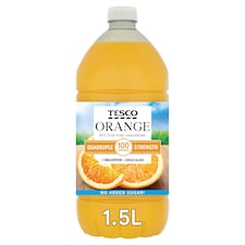 Tesco Quad Strength Orange Squash No Added Sugar 1.5L