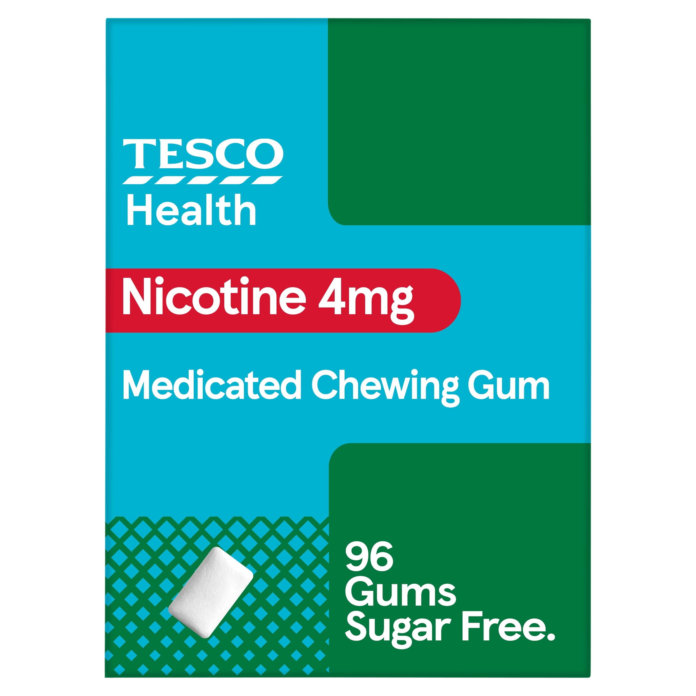 Tesco Health Nicotine Medicated Chewing Gum 4mg - Gums Pack 96s
