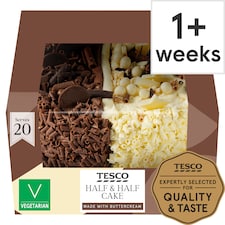 Tesco Half & Half Cake - Vanilla and Chocolate