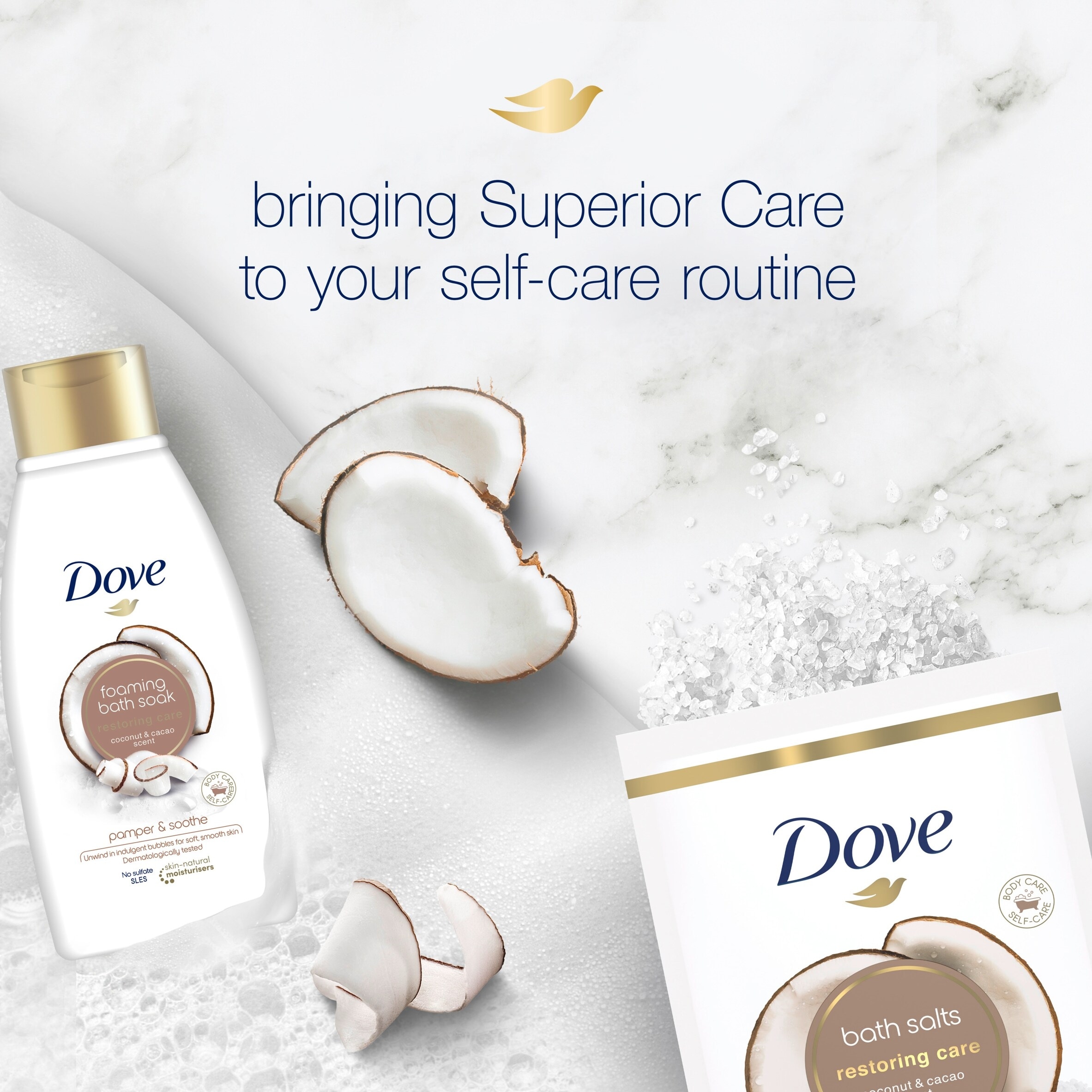 Dove Restoring Care Coconut Cacao Bath Salts 900G thumbnail 5