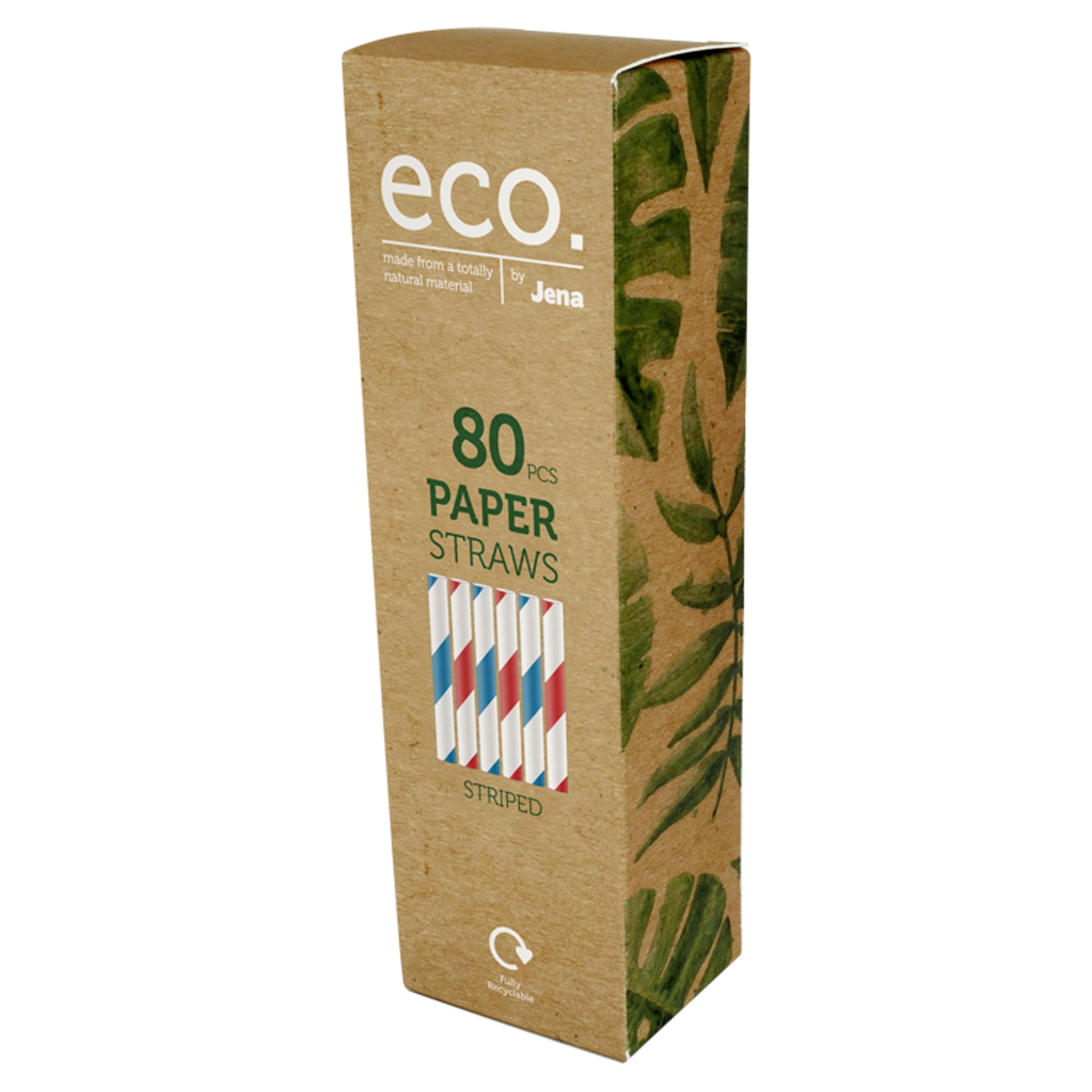 Eco Stripey Paper Straws 80 Pack
