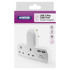 Status 2Way Plug Adaptor 2Usb