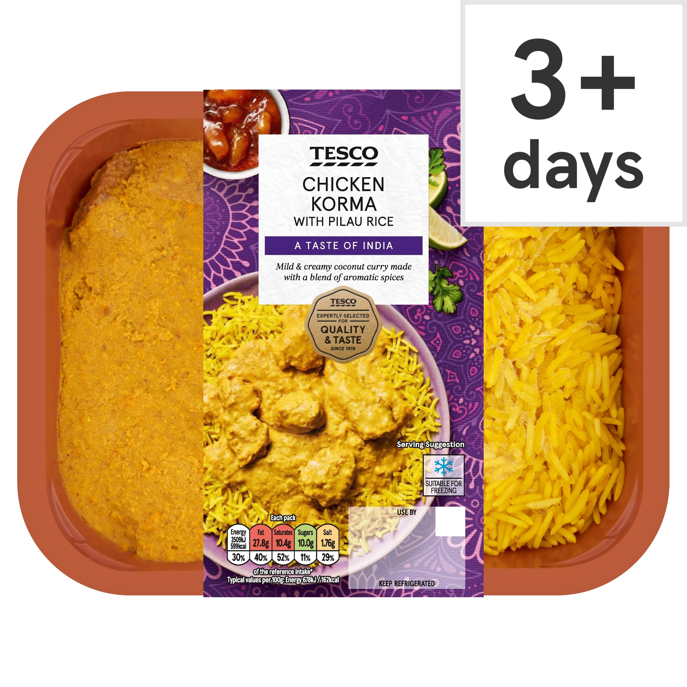 Tesco Chicken Korma With Pilau Rice 400g