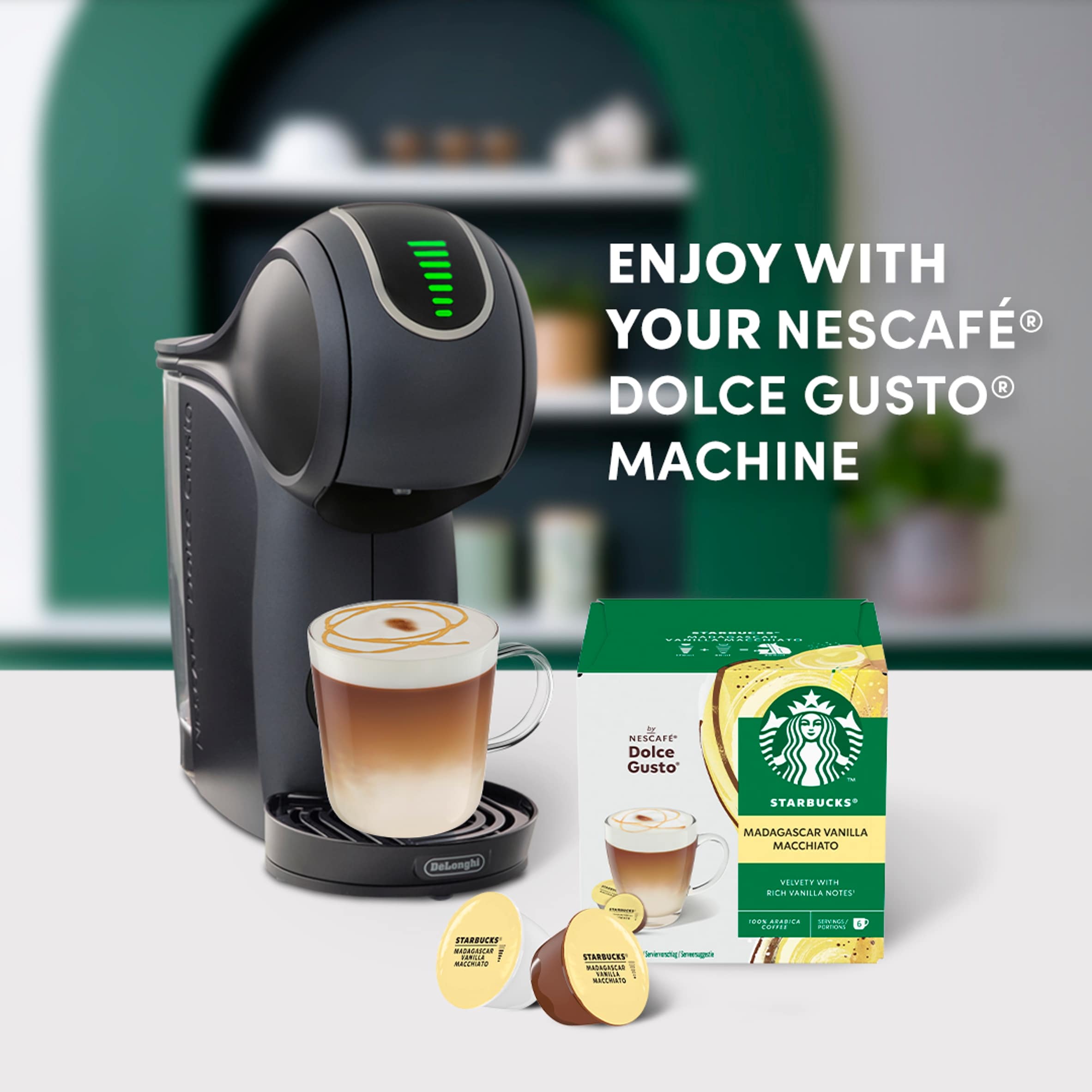 Starbucks by Nescafe Dolce Gusto Madagascar Vanilla Macchiato Coffee Pods x12 132g thumbnail 2