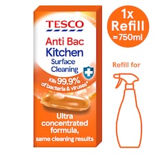 Tesco Antibacterial Kitchen Surface Cleaner Refill 9Ml