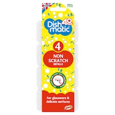 Dishmatic Scourer Refill - Non Scratch 4 Pack