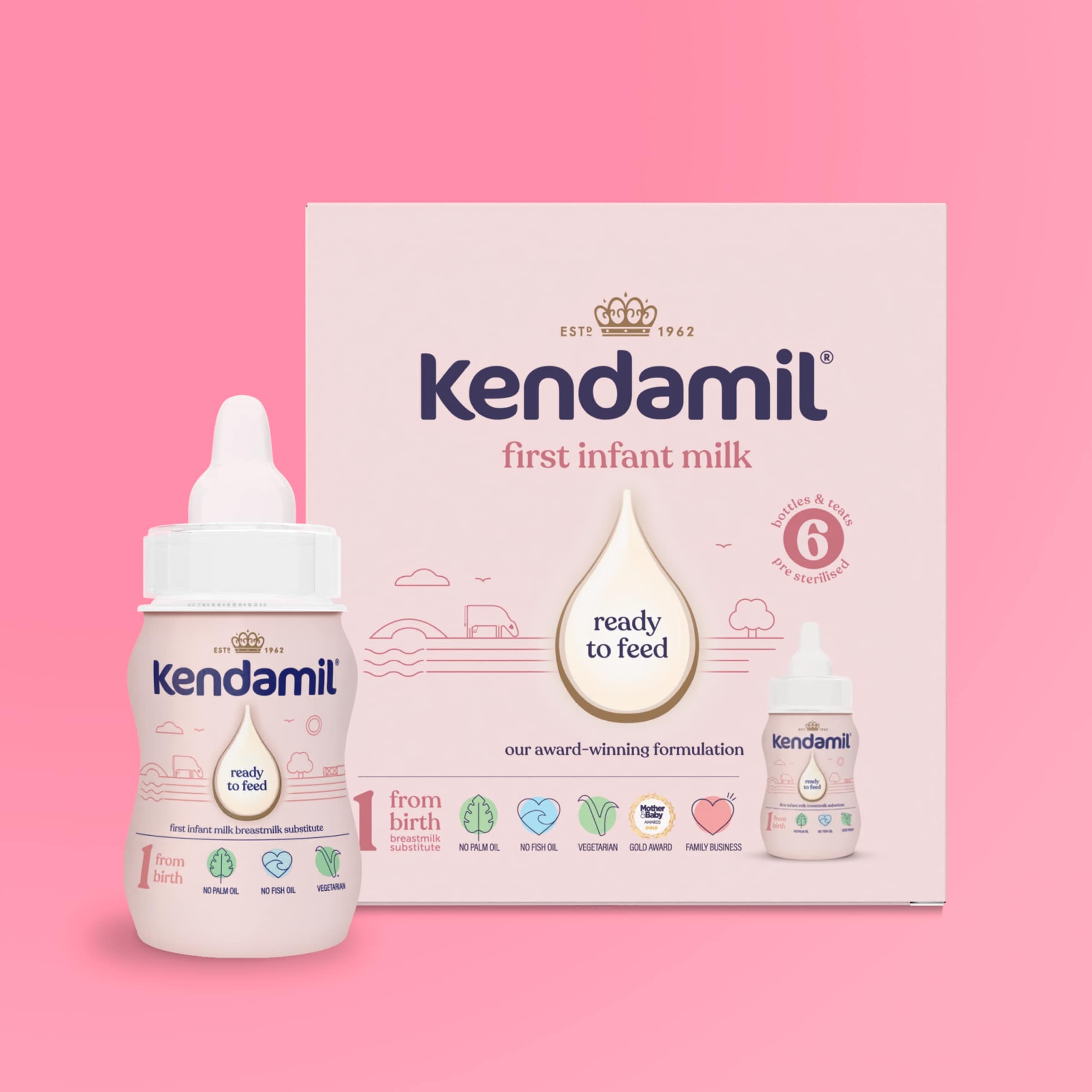 Kendamil First Infant Milk Ready to Feed Starter Pack 6 x 70ml thumbnail 2
