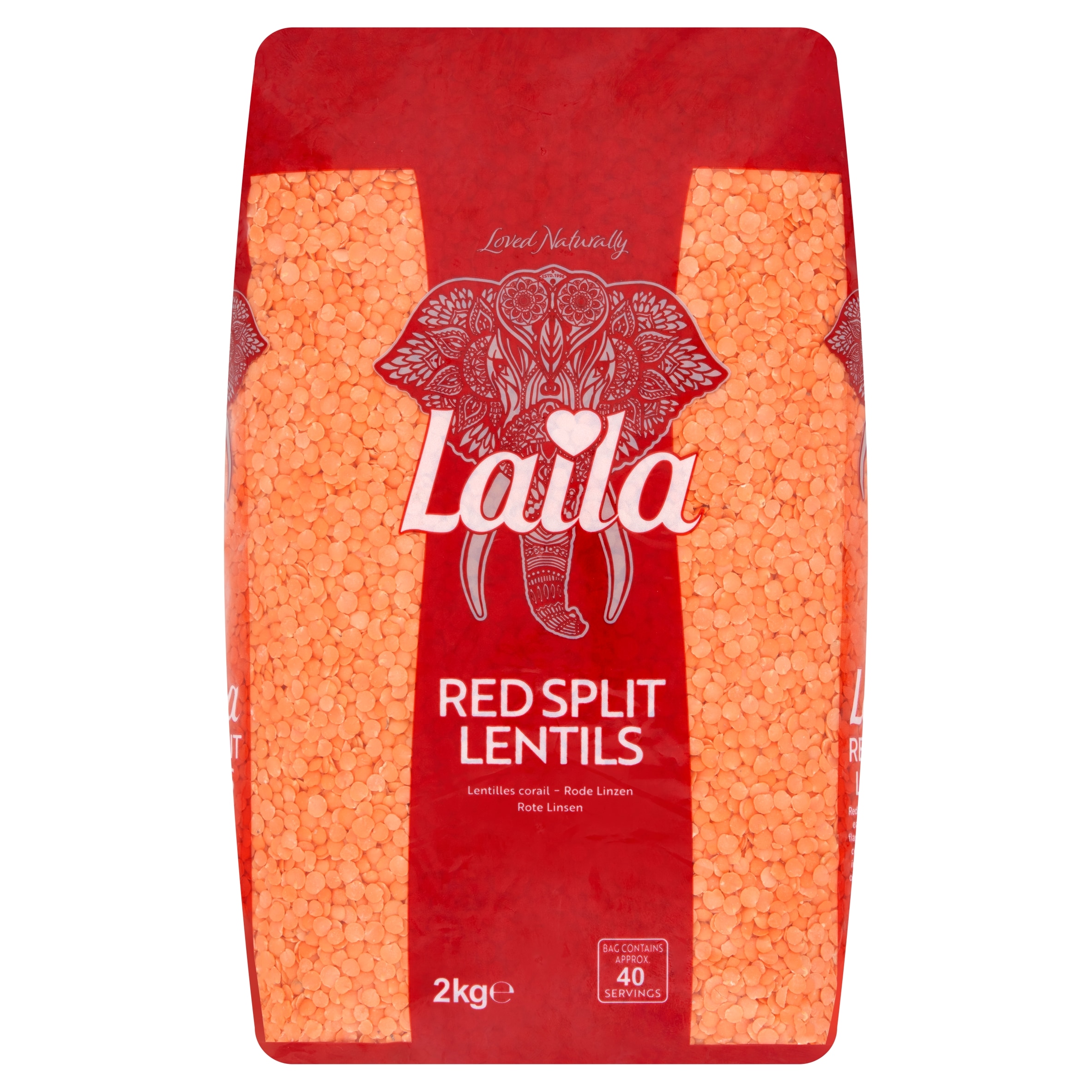 Laila Red Split Lentils 2Kg