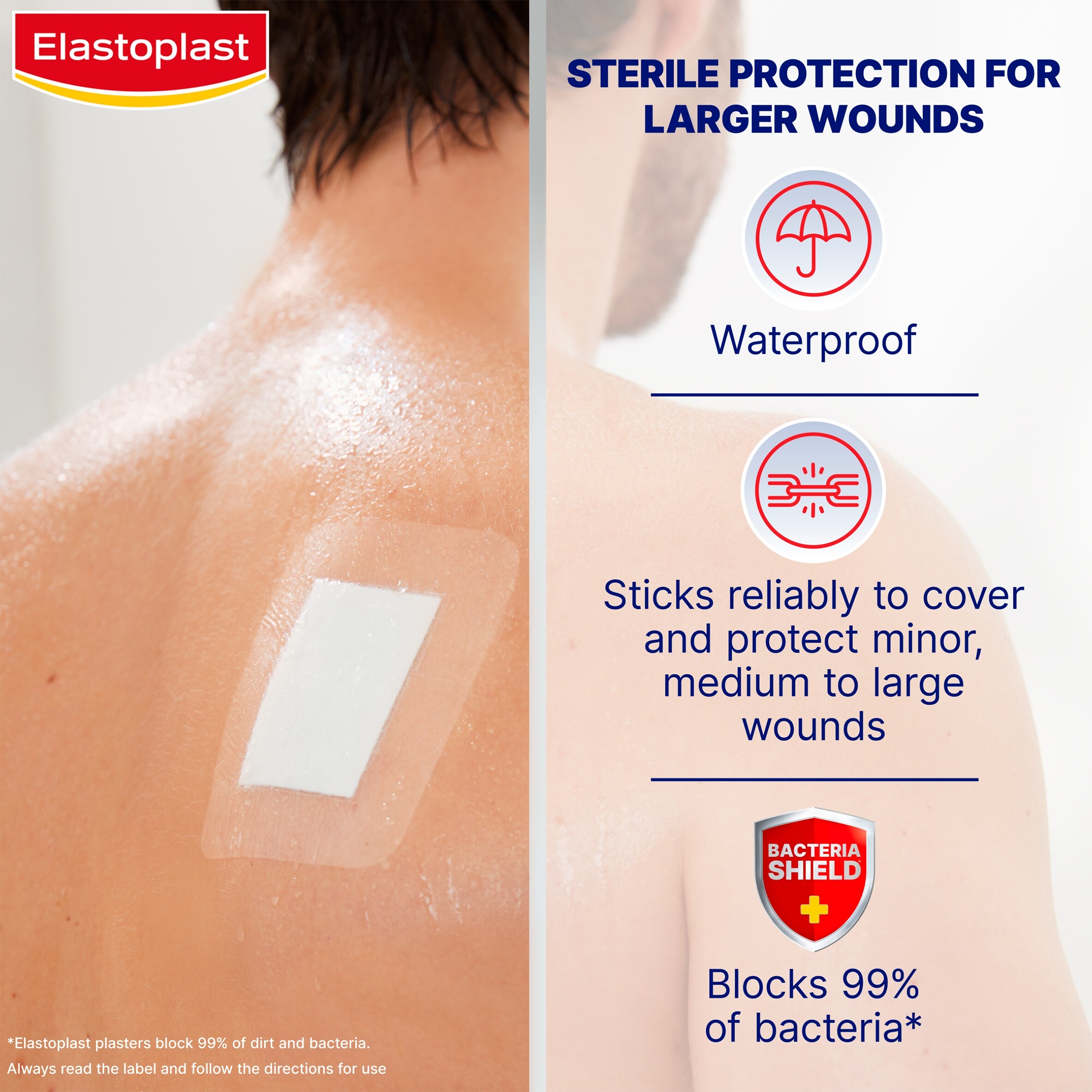 Elastoplast Sterile Waterproof Dressing Xxl 5Pack thumbnail 2