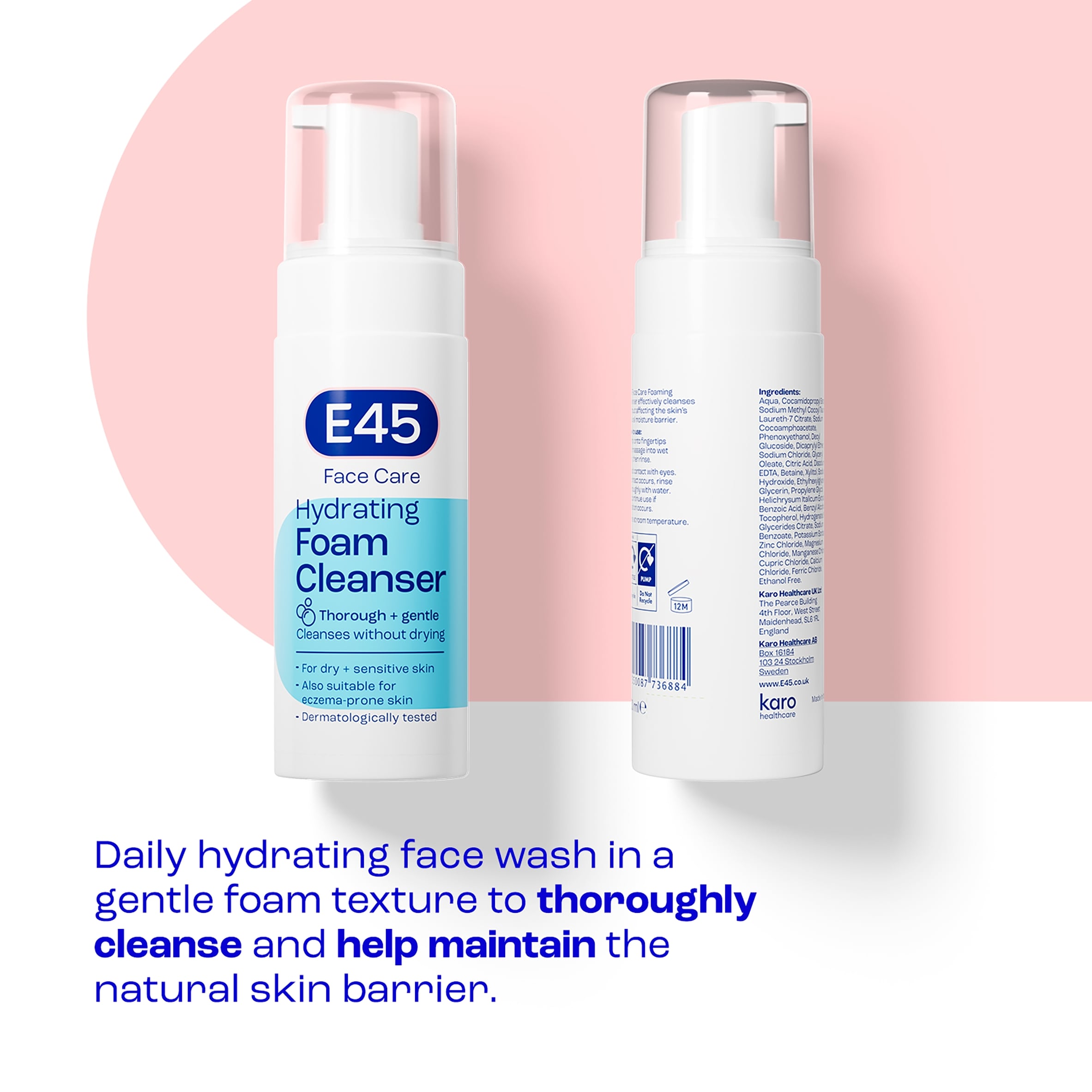 E45 Face Foaming Cleanser For Dry & Sensitive Skin 150Ml thumbnail 2