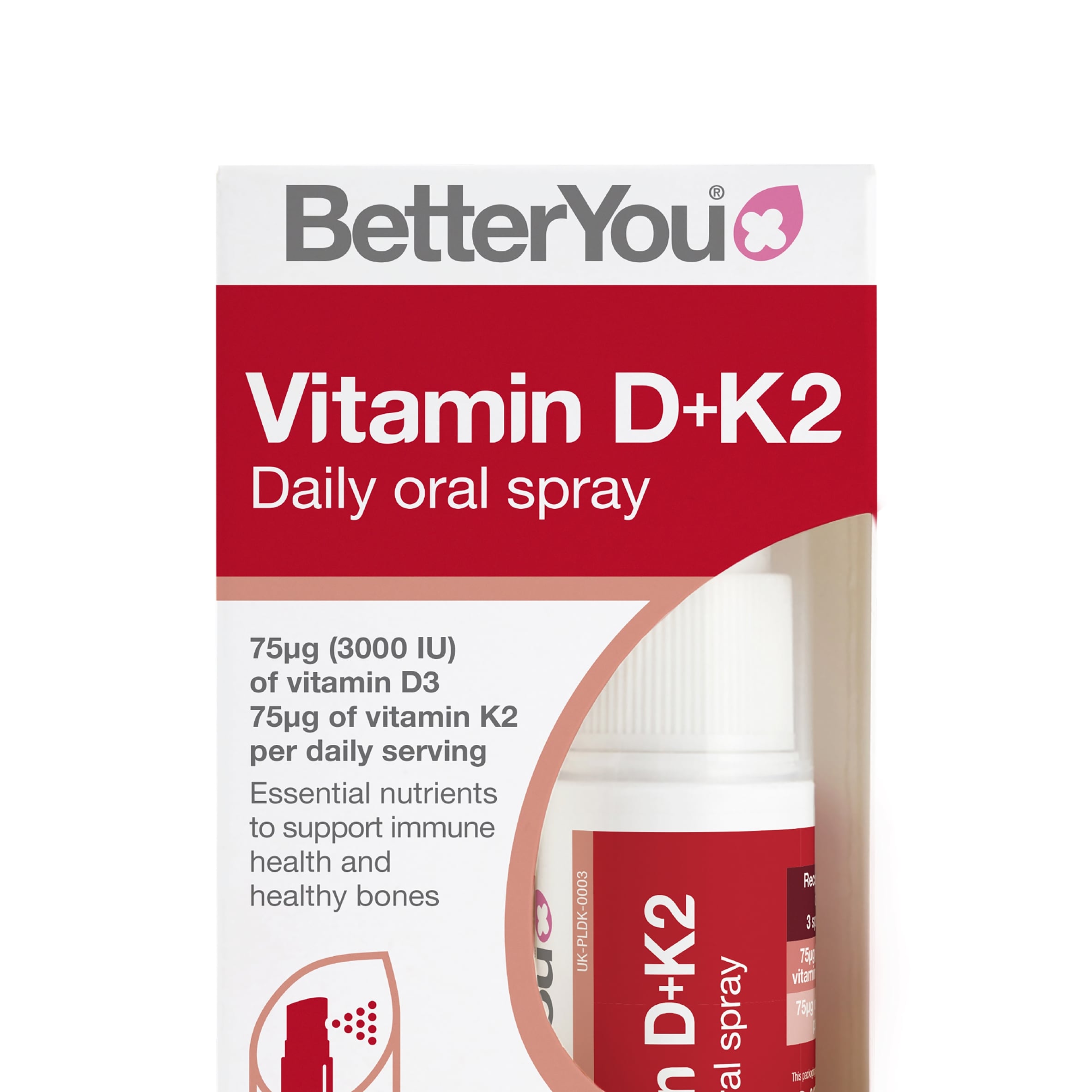 BetterYou D3000+K2 Vitamin D+K2 Daily Oral Spray - 12ml
