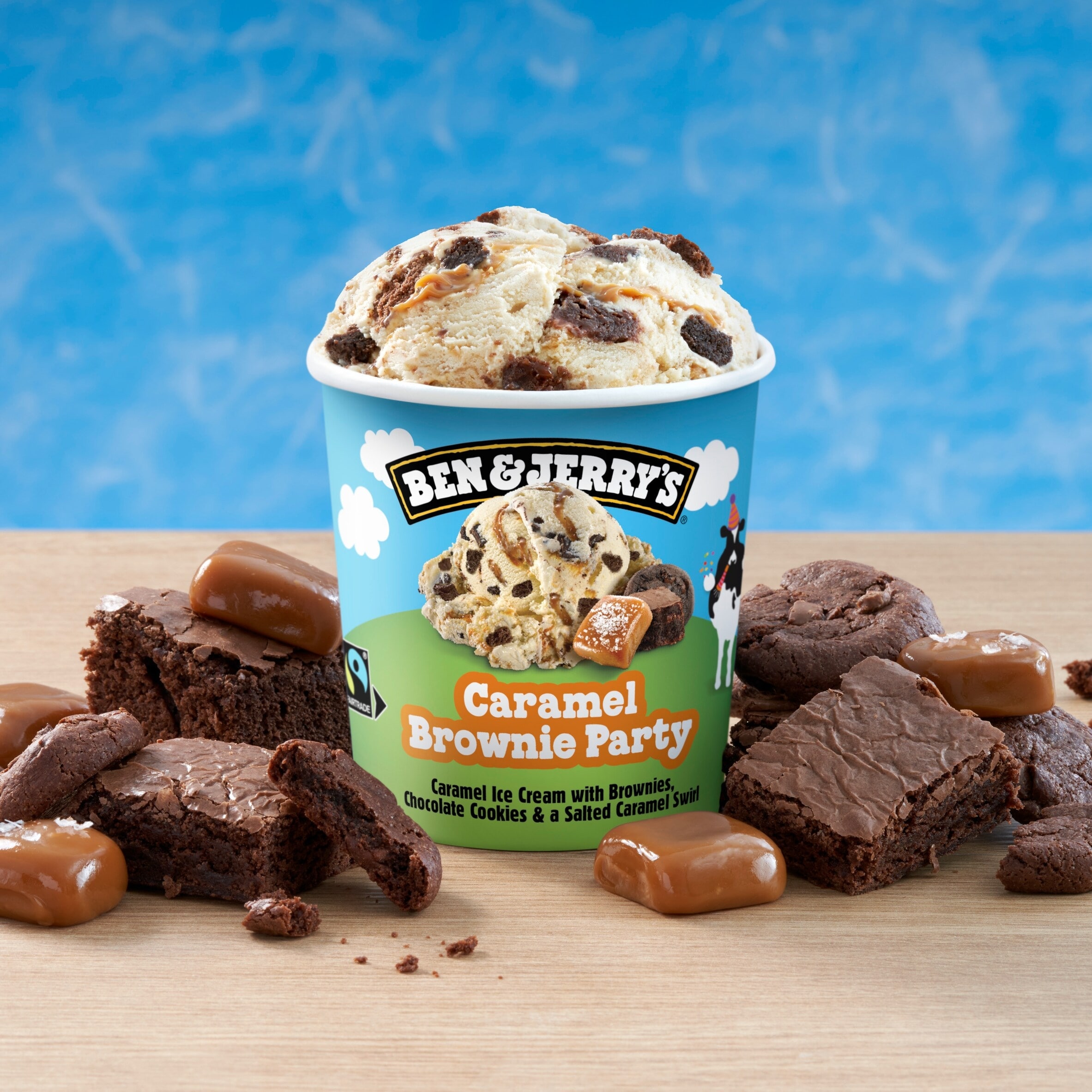 Ben & Jerry's Caramel Brownie Party Ice Cream Tub 465ml thumbnail 4