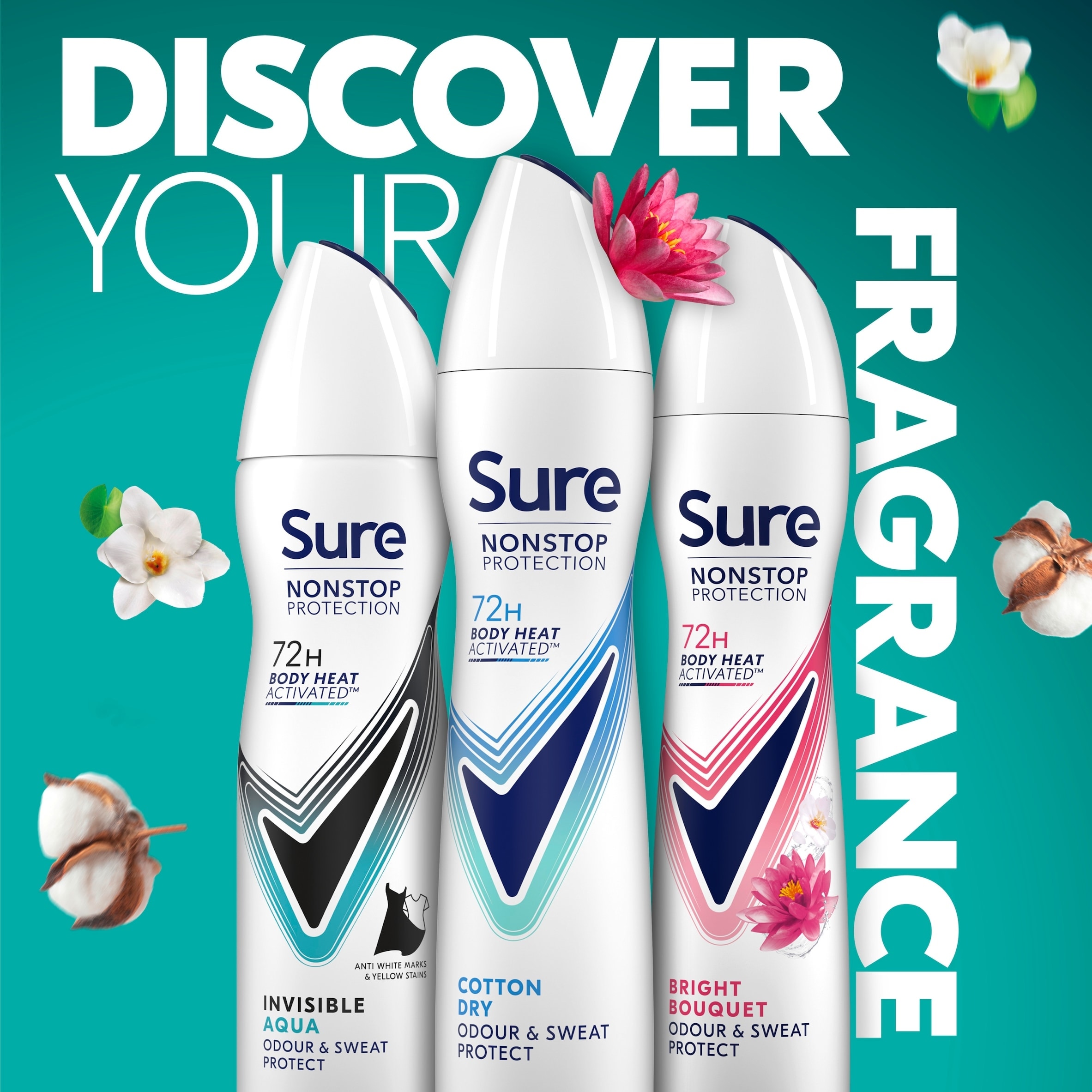 Sure Women Cotton Dry 72h Nonstop Protection Antiperspirant Deodorant 250ml thumbnail 5