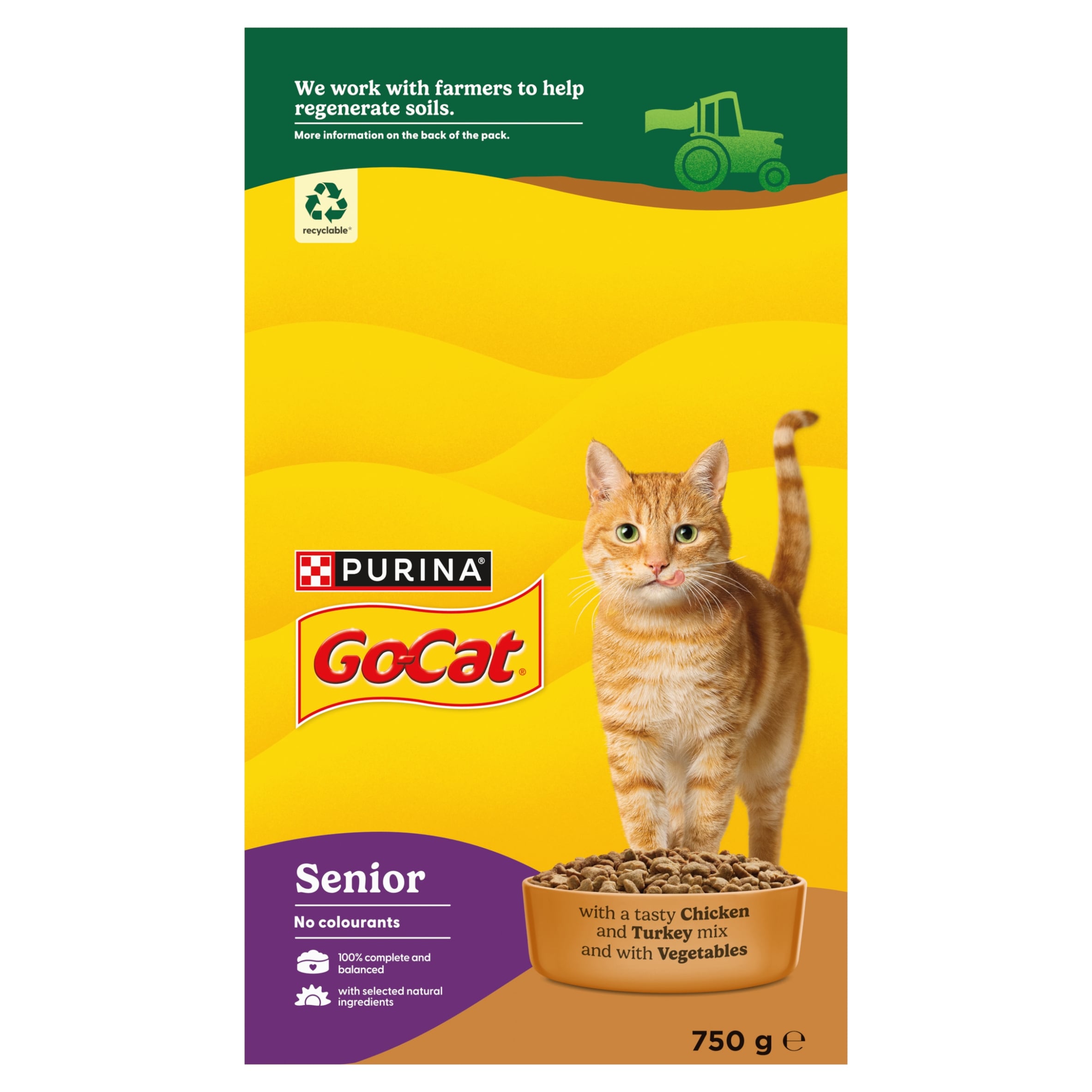 GO-CAT Senior Chicken and Turkey Dry Cat Food 750g thumbnail 2