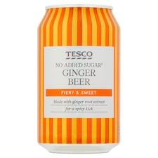 Tesco No Added Sugar Ginger Beer 330Ml
