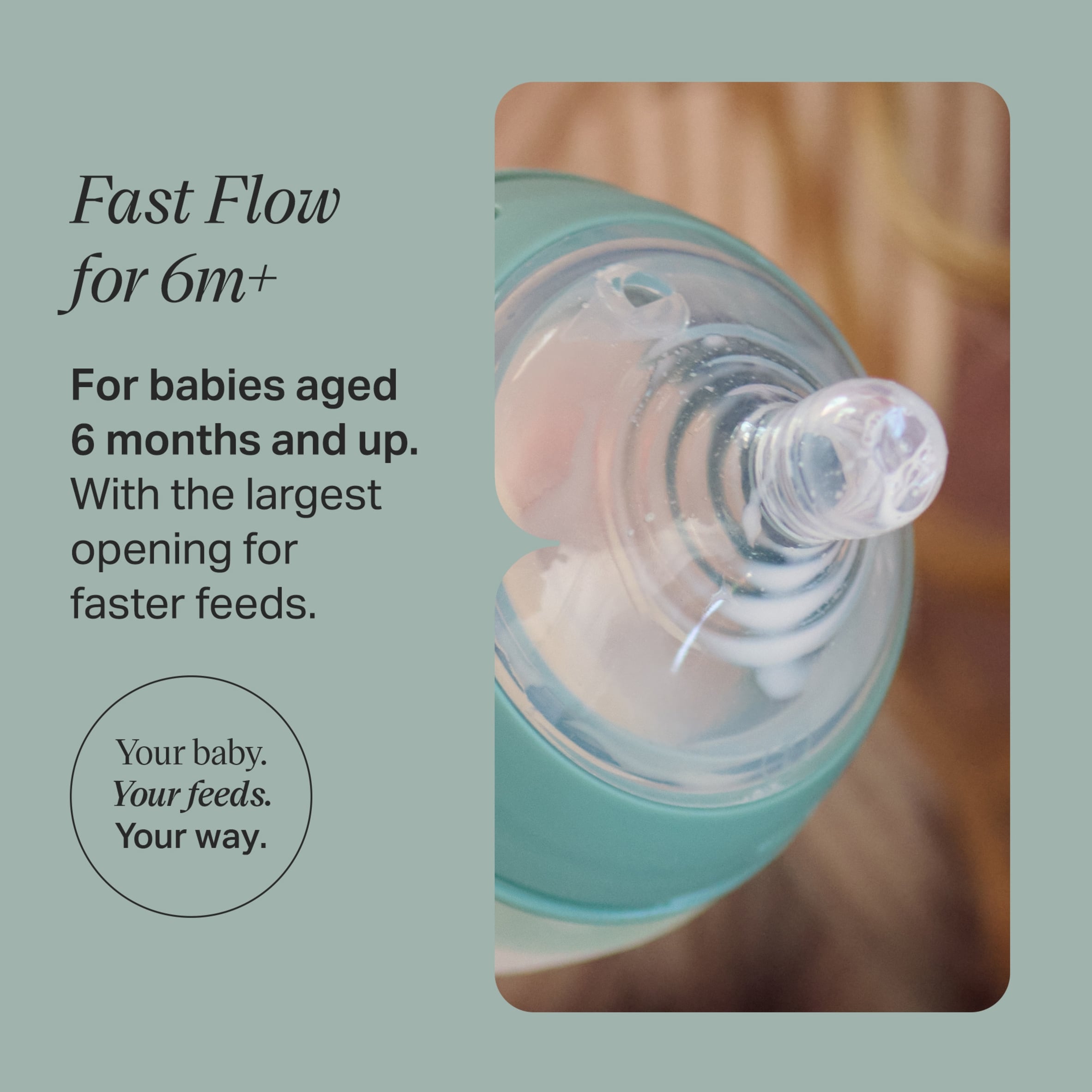 Tommee Tippee Natural Start Baby Bottle Teats Fast Flow 6m+ 2 Pack thumbnail 3