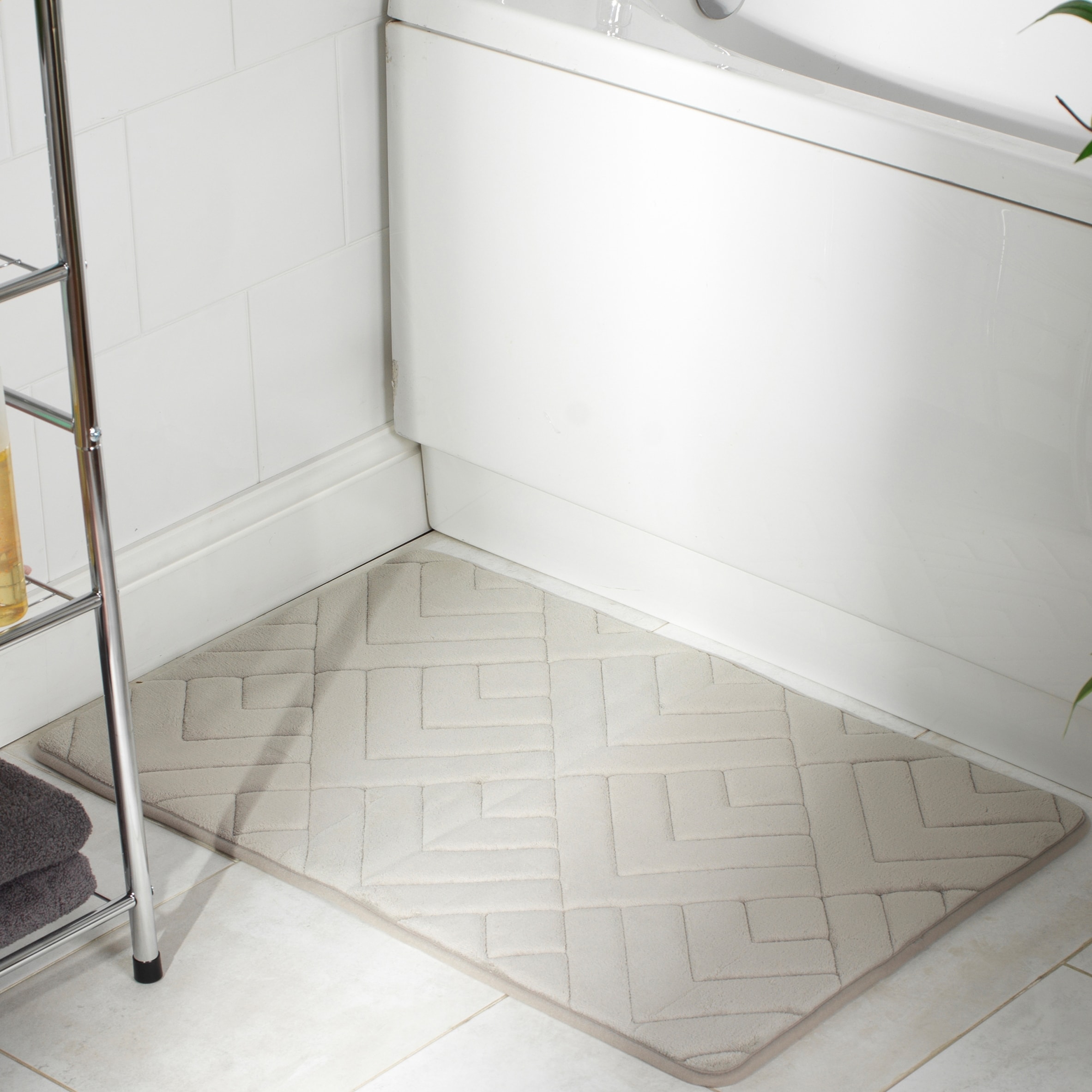 Antibacterial Memory Foam Bath Mat Grey thumbnail 2