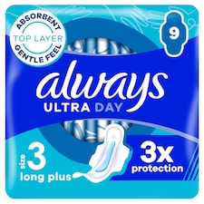 Always Ultra Size 3 Night With Wings Sanitary Towels 9 Pack