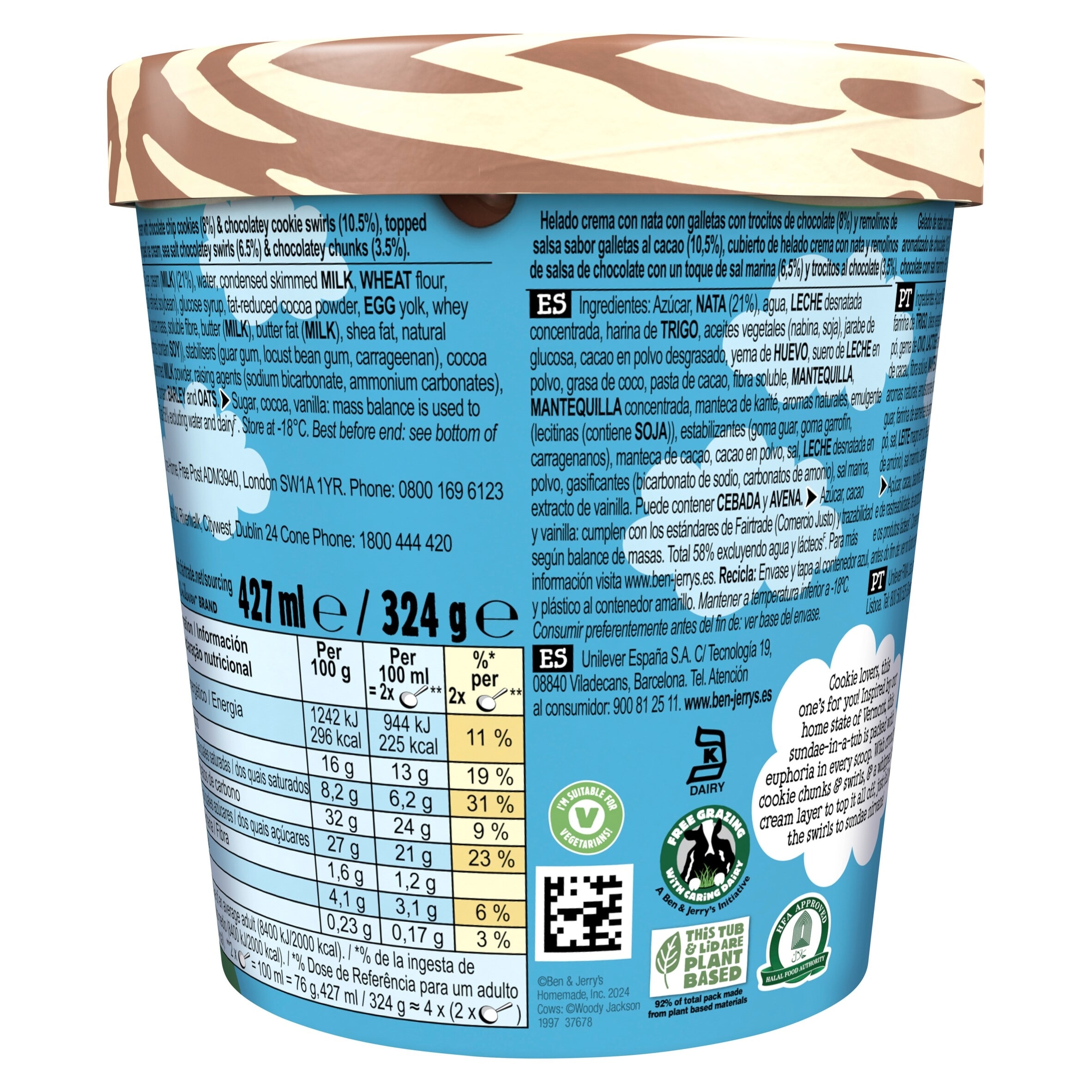 Ben & Jerry's Sundae Cookie Vermonster Ice Cream Tub 427ml thumbnail 2