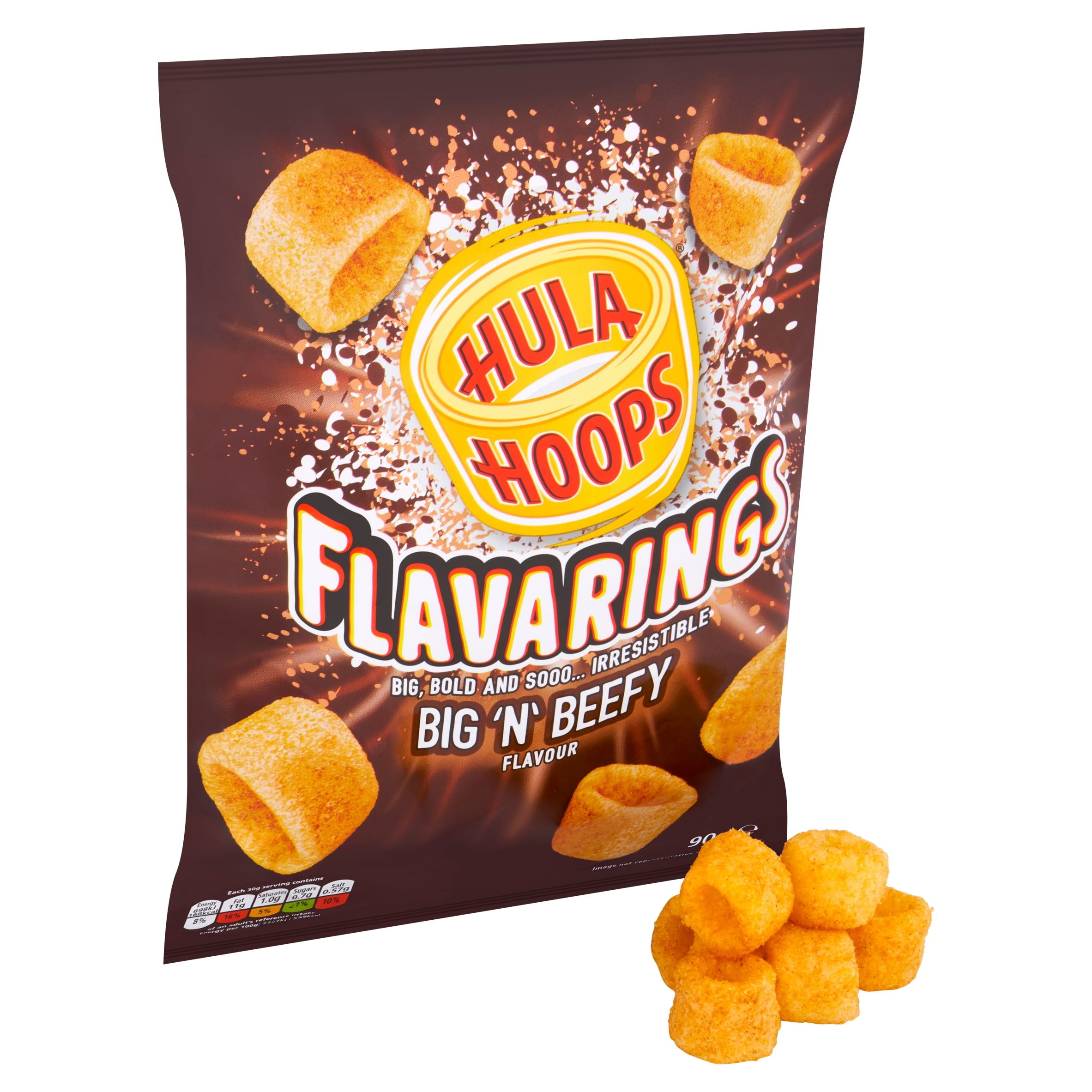 " Hula Hoops Flavarings Big'N'Beefy Sharing Crisps 90g" thumbnail 2