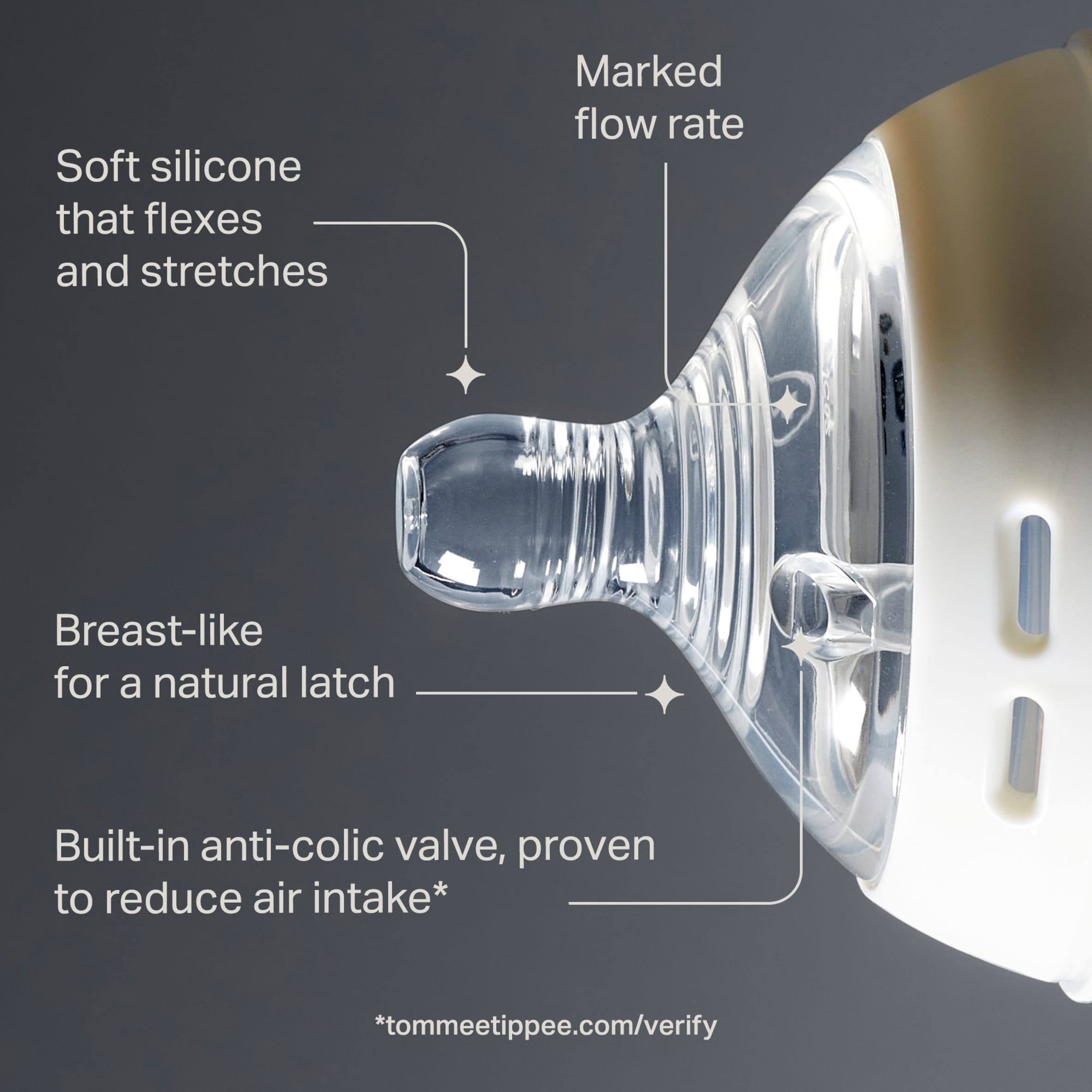 Tommee Tippee Natural Start Baby Bottle Teats Medium Flow 3m+ 2 Pack thumbnail 4