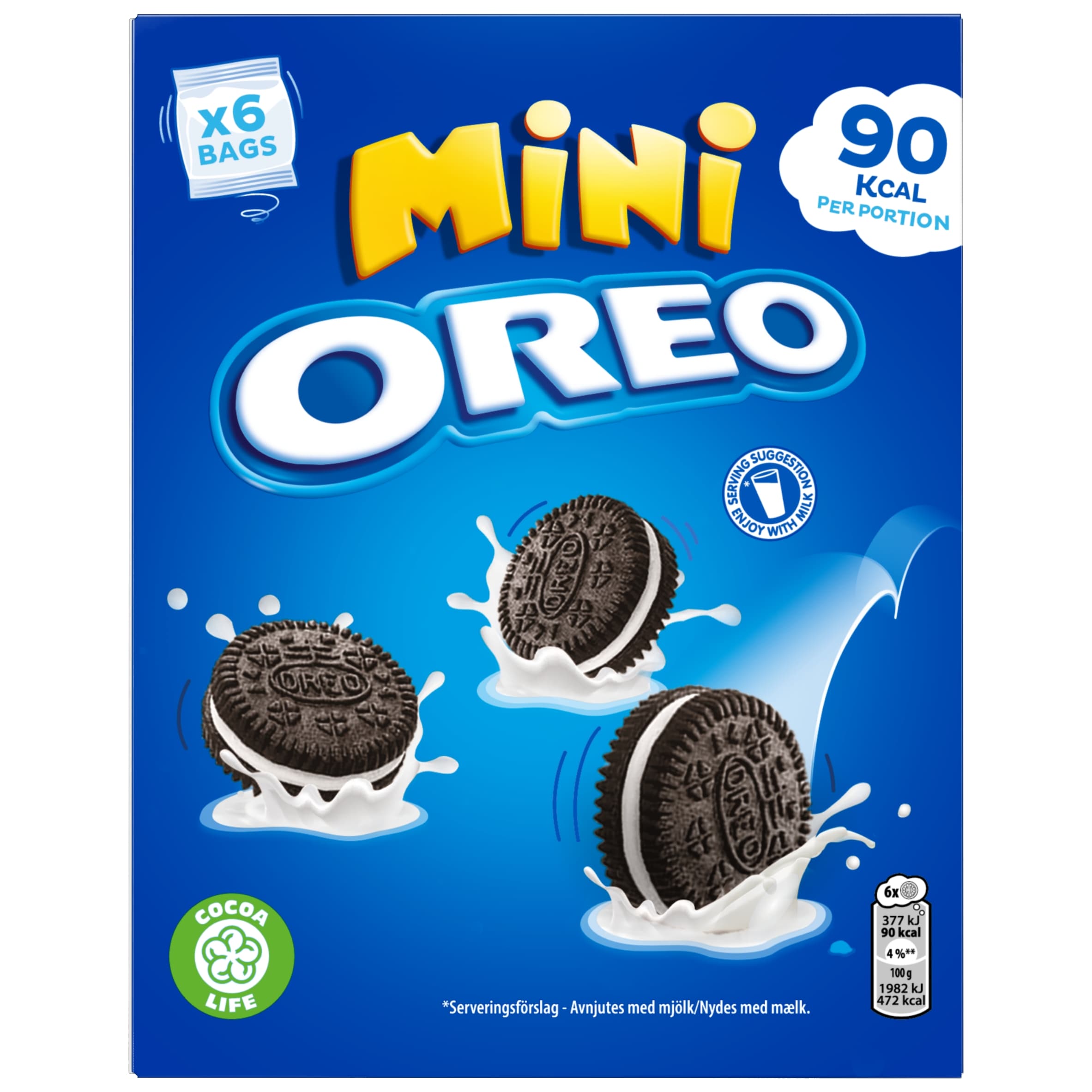 Oreo Mini Chocolate Sandwich Biscuit 6 Pack Multipack