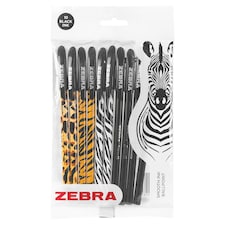 Zebra Doodlers Animal Ballpoint Pens 10 Pack Black