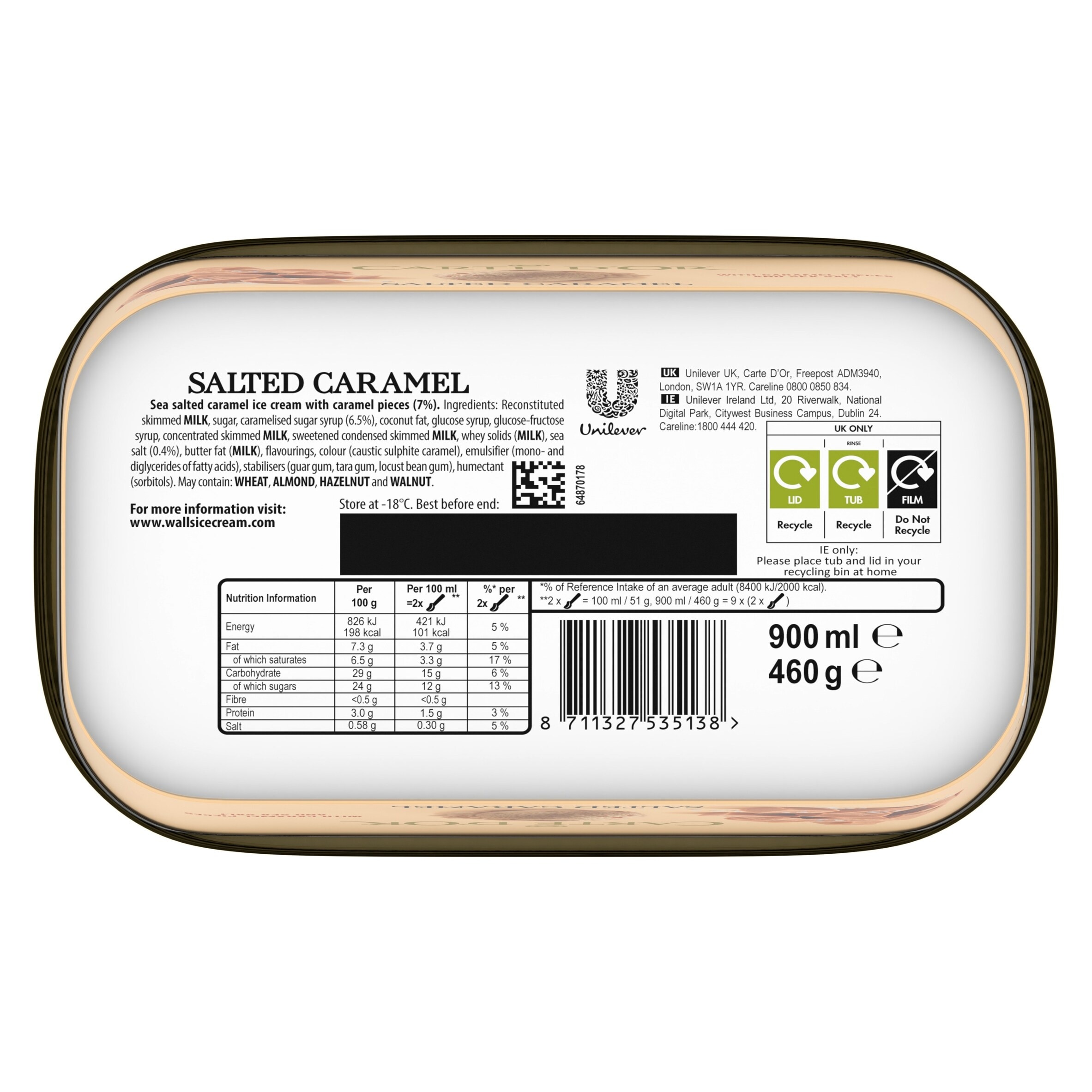 Carte D'or Salted Caramel Ice Cream Tub 900ml thumbnail 2