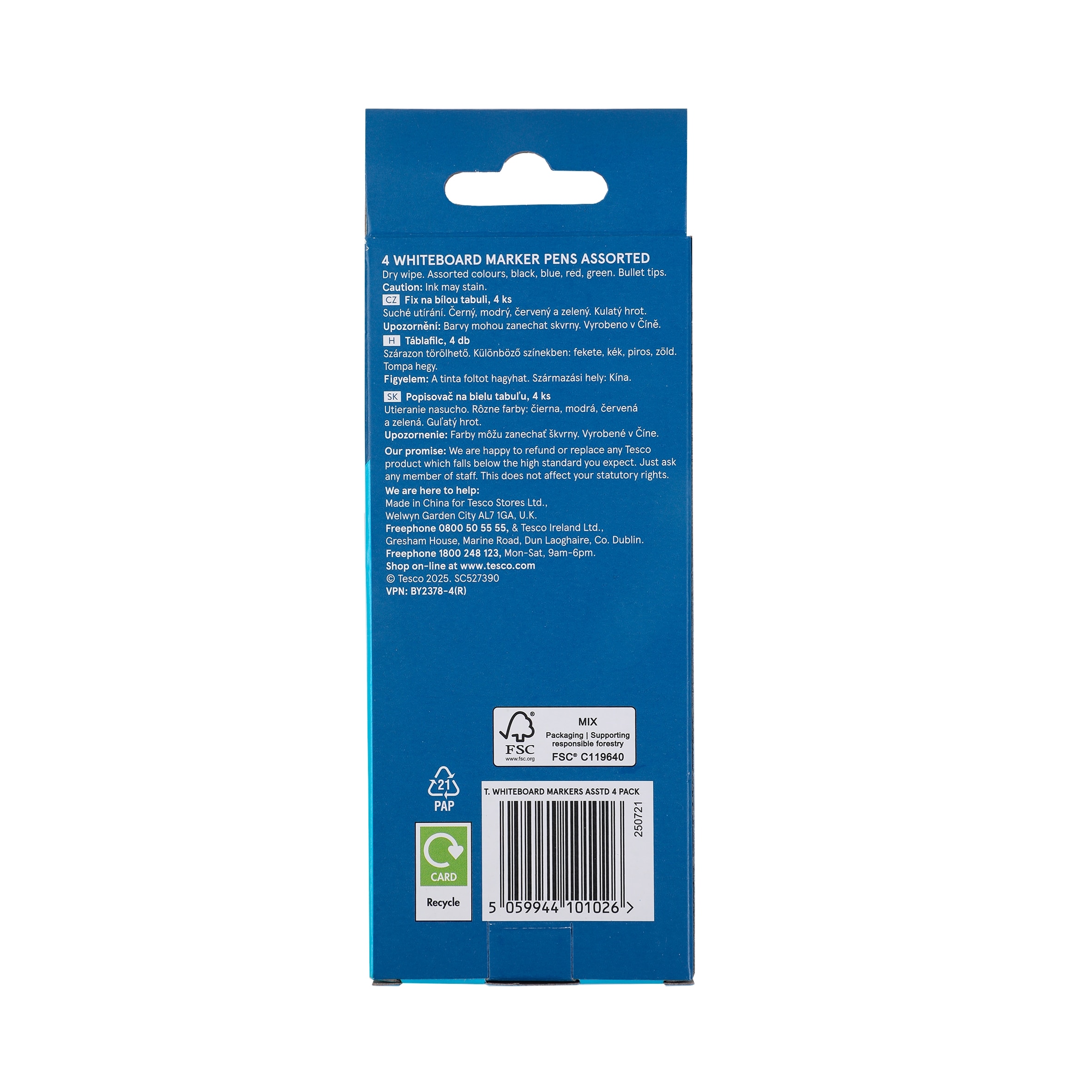 Tesco Whiteboard Markers Asstd 4 Pack Millimetre thumbnail 2