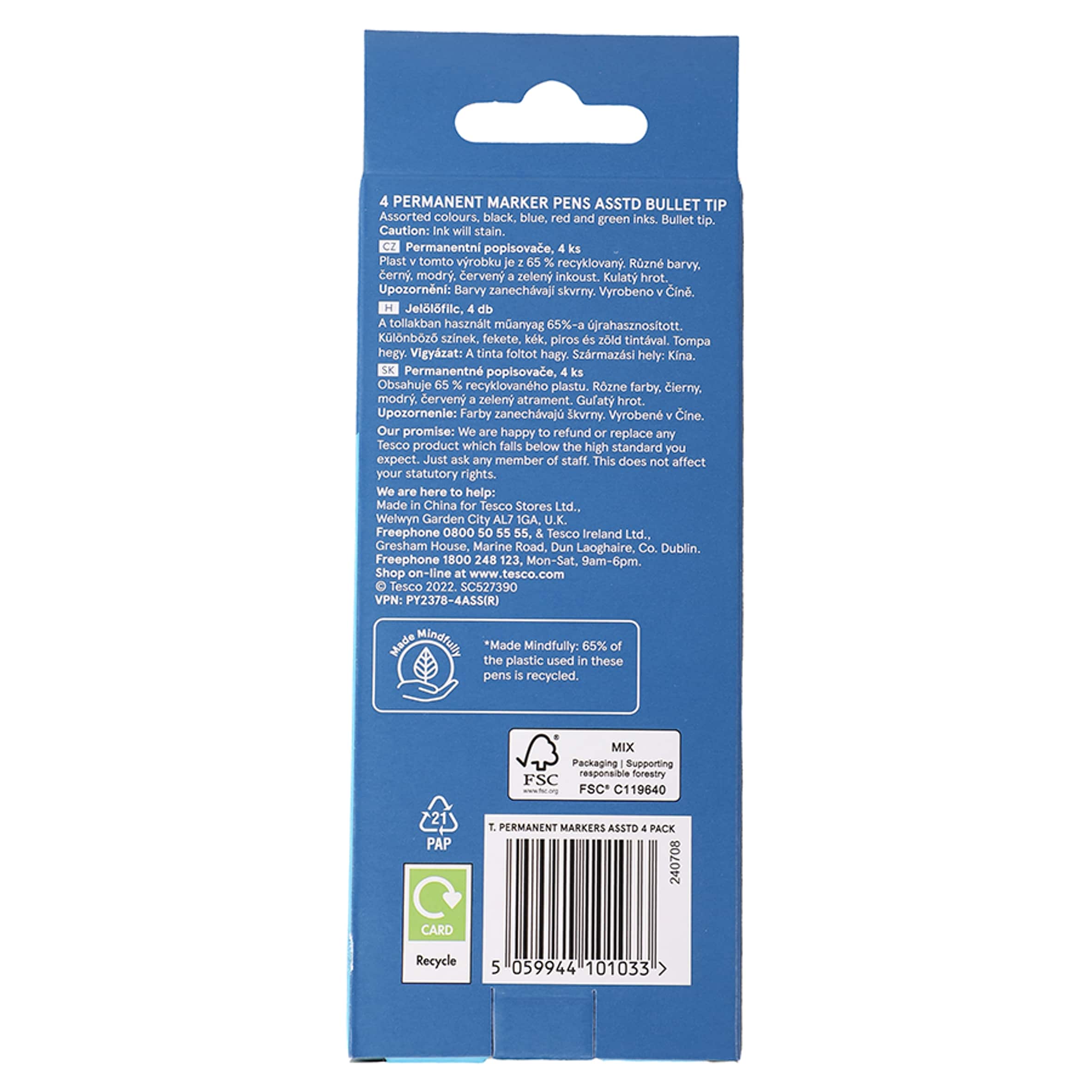 Tesco Permanent Markers Asstd 4 Pack thumbnail 2