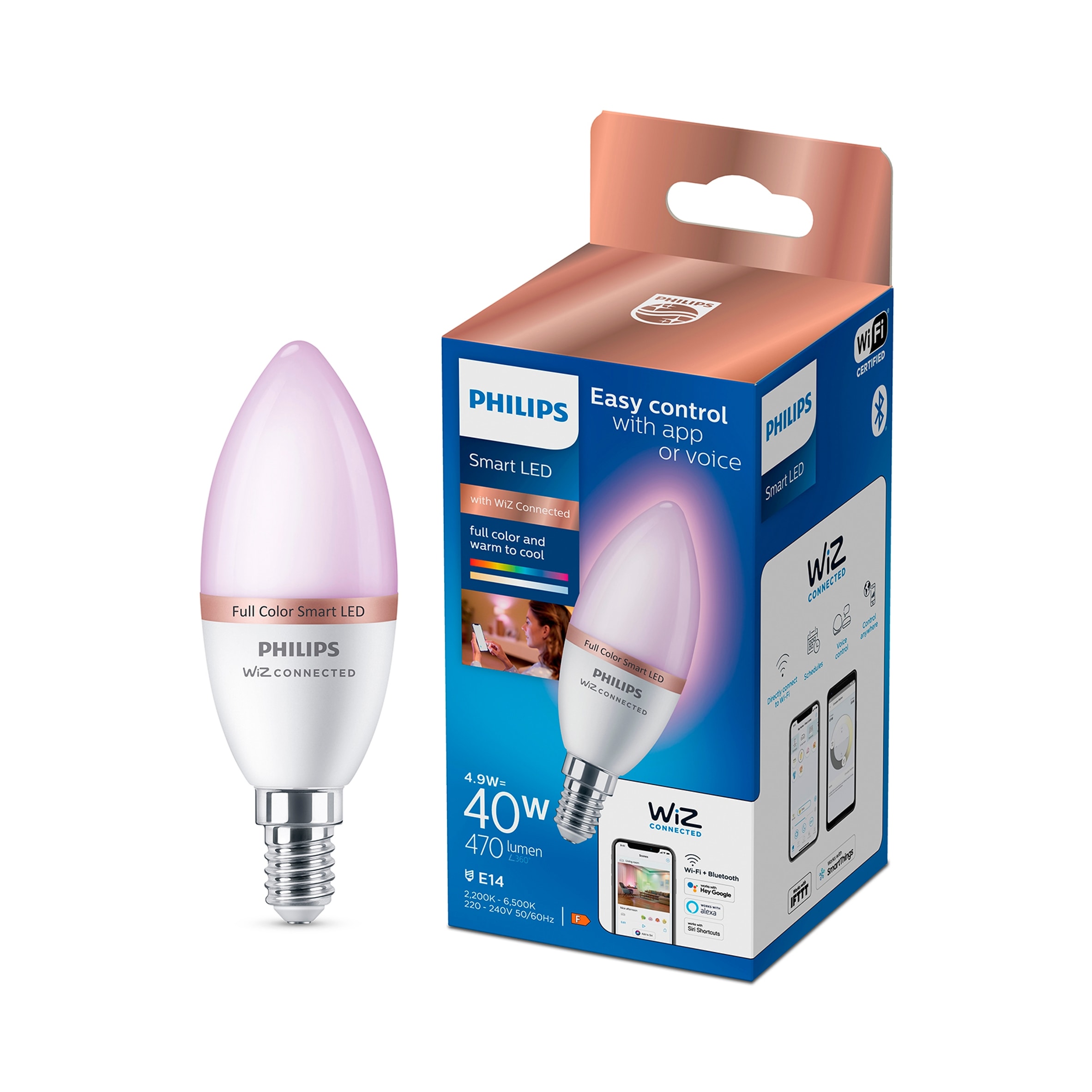 Philips Smart Led Bulb Candle Rgb Small Edisonscrew