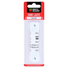 Cherry Blossom Flat Shoe Laces White 120Cm