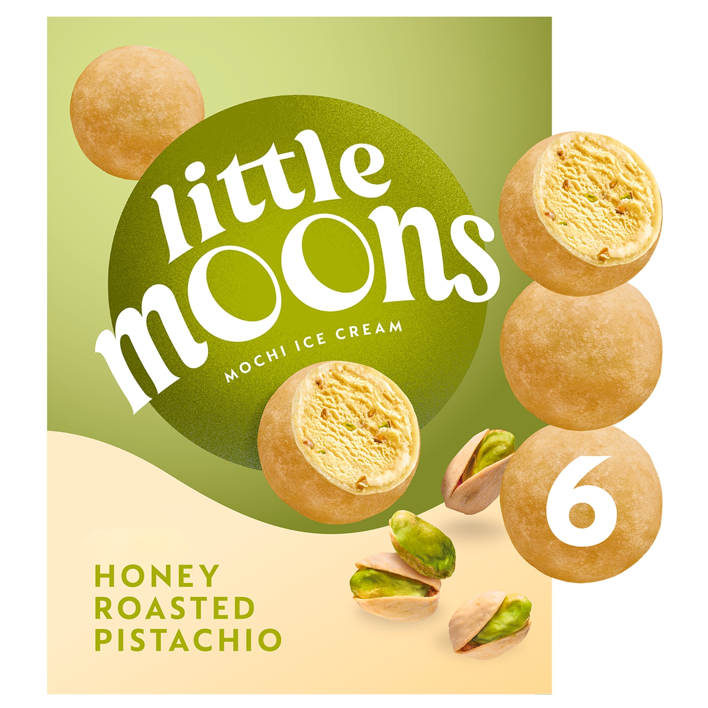 Little Moons Honey Roasted Pistachio Mochi Ice Cream 6x32g thumbnail 2