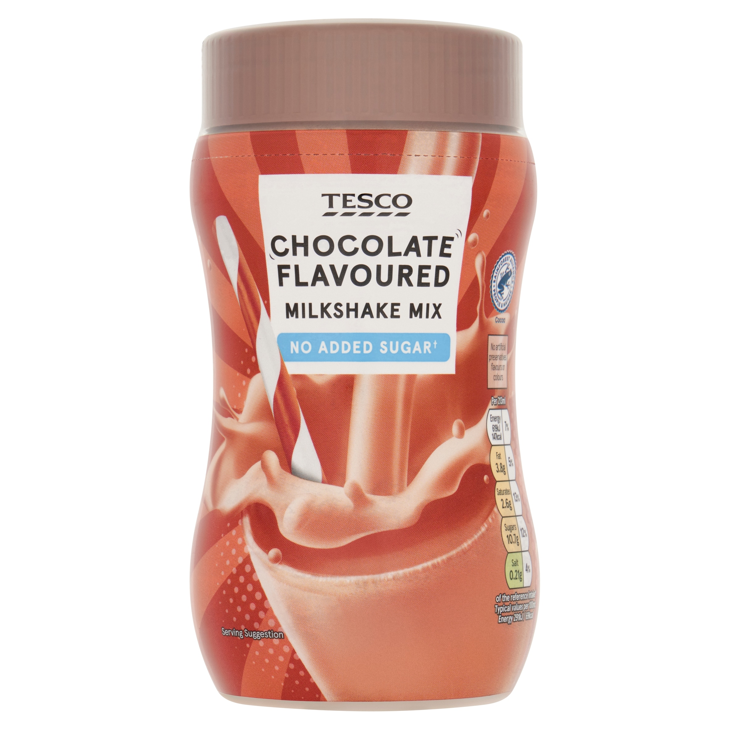 Tesco No Added Sugar Chocolate Flavoured Milkshake Mix 300G