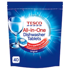 Tesco All-in-One Dishwasher Tablets - Original 40 Pack 680g