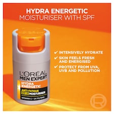 L'Oreal Men Expert Hydrating Energetic Moisturiser SPF15 50Ml thumbnail 3