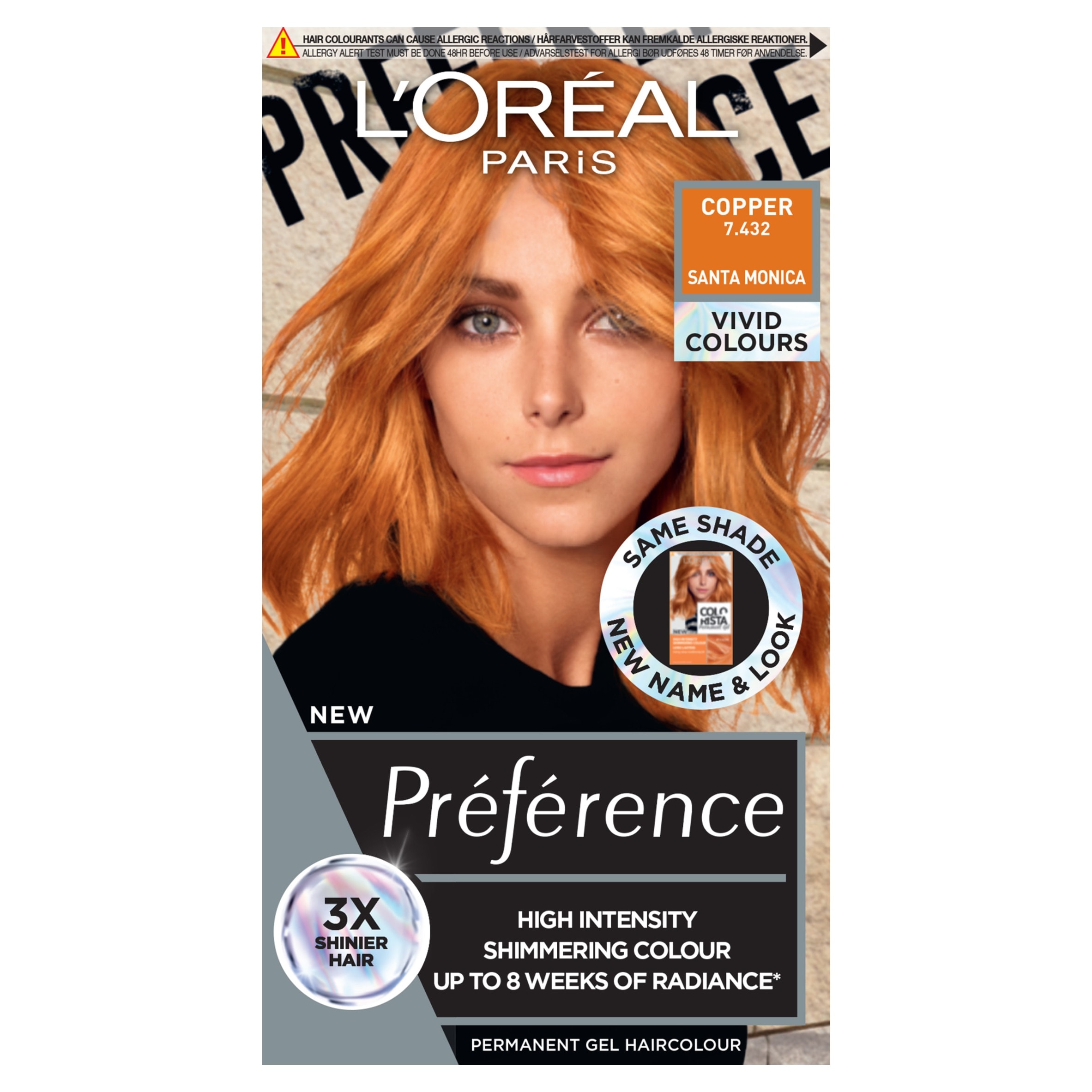 L'Oreal Preference Vivids (Colorista) Permanent Gel Hair Dye Copper 7.43 Long-Lasting