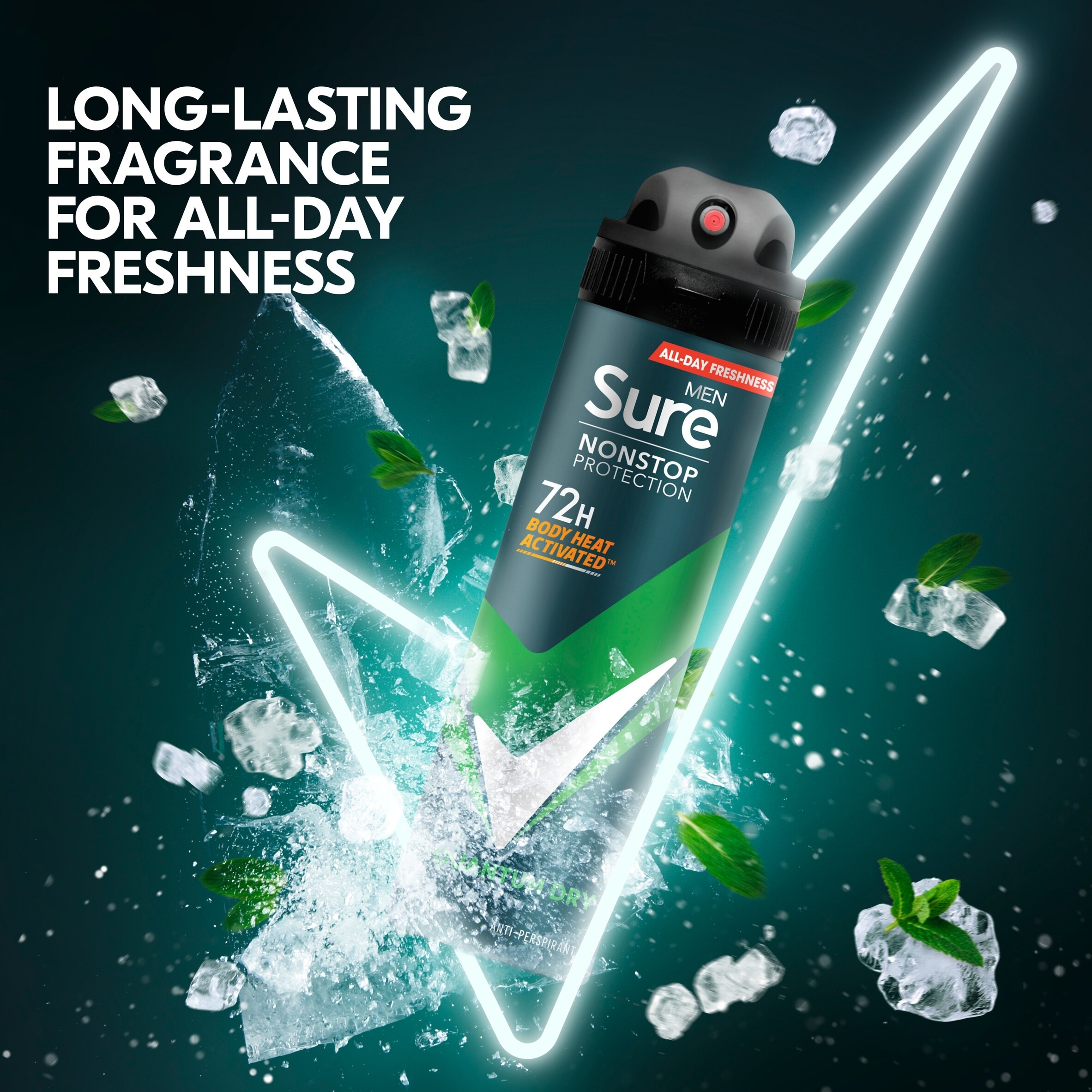 Sure Men Quantum Dry 72h Nonstop Protection Antiperspirant Deodorant 150ml thumbnail 3