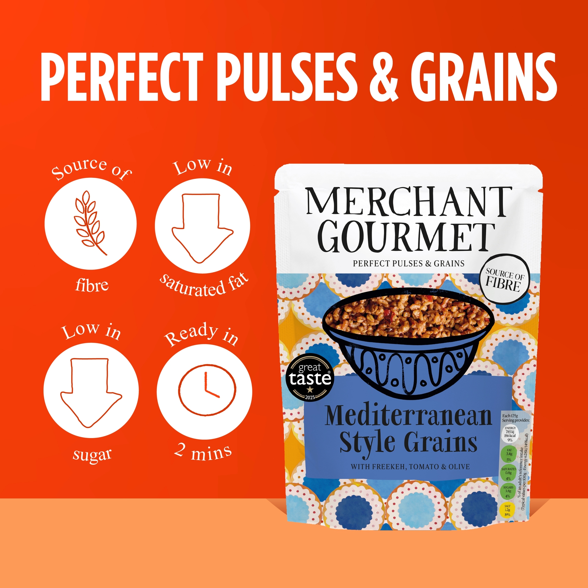 Merchant Gourmet Mediterranean Style Grains With Tomato & Olive 250g thumbnail 3