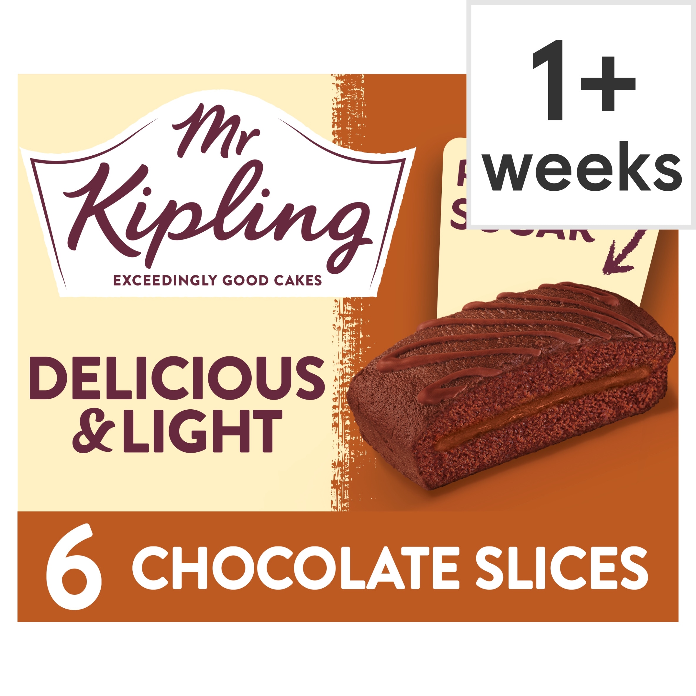 Mr Kipling Reduced Sugar Chocolate Cake Slices 6 pack