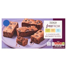 Tesco Free From Dark Chocolate Brownie Slices 5 Pack 145g