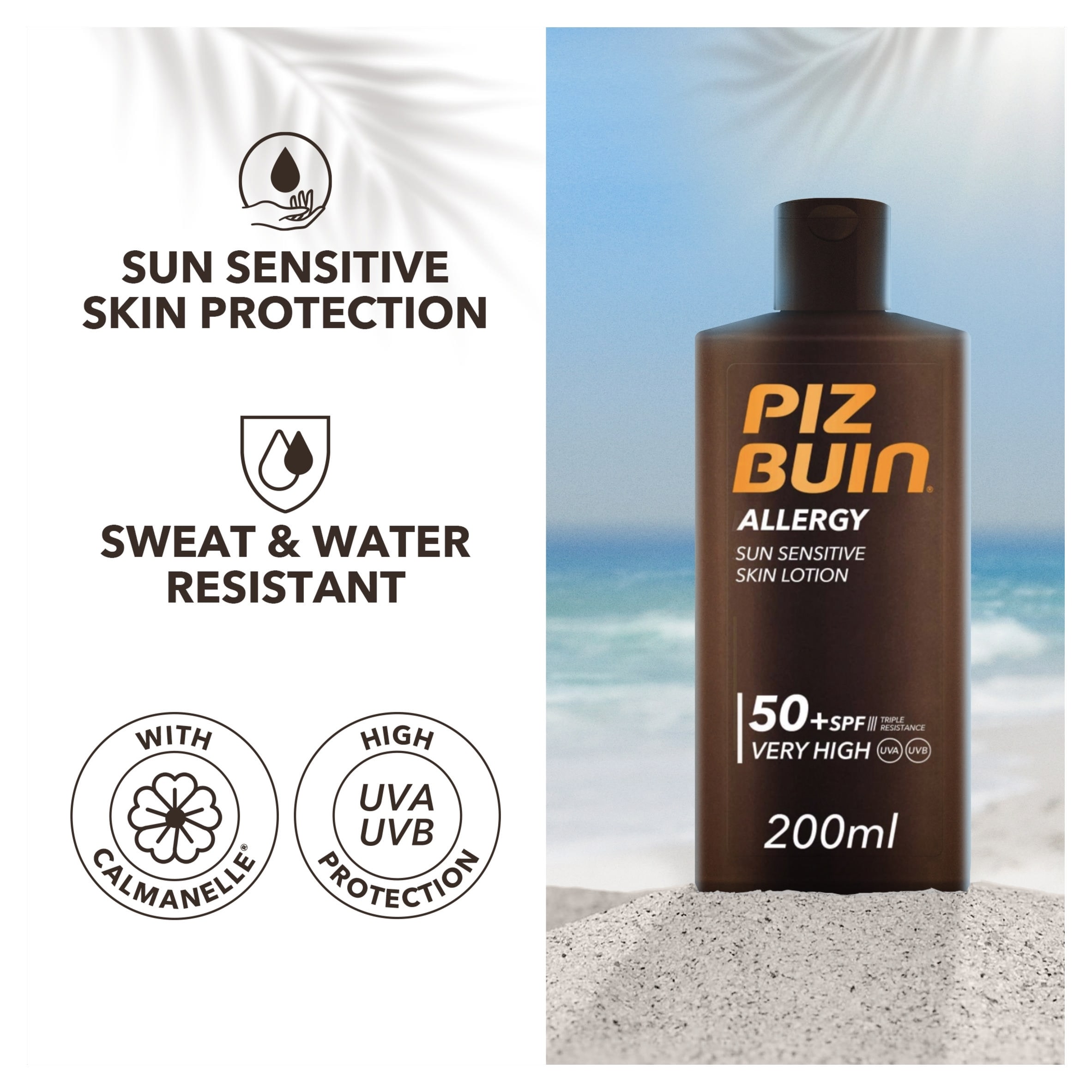 PIZ BUIN Allergy Sun Sensitive Skin Lotion SPF50+ 200ml thumbnail 2