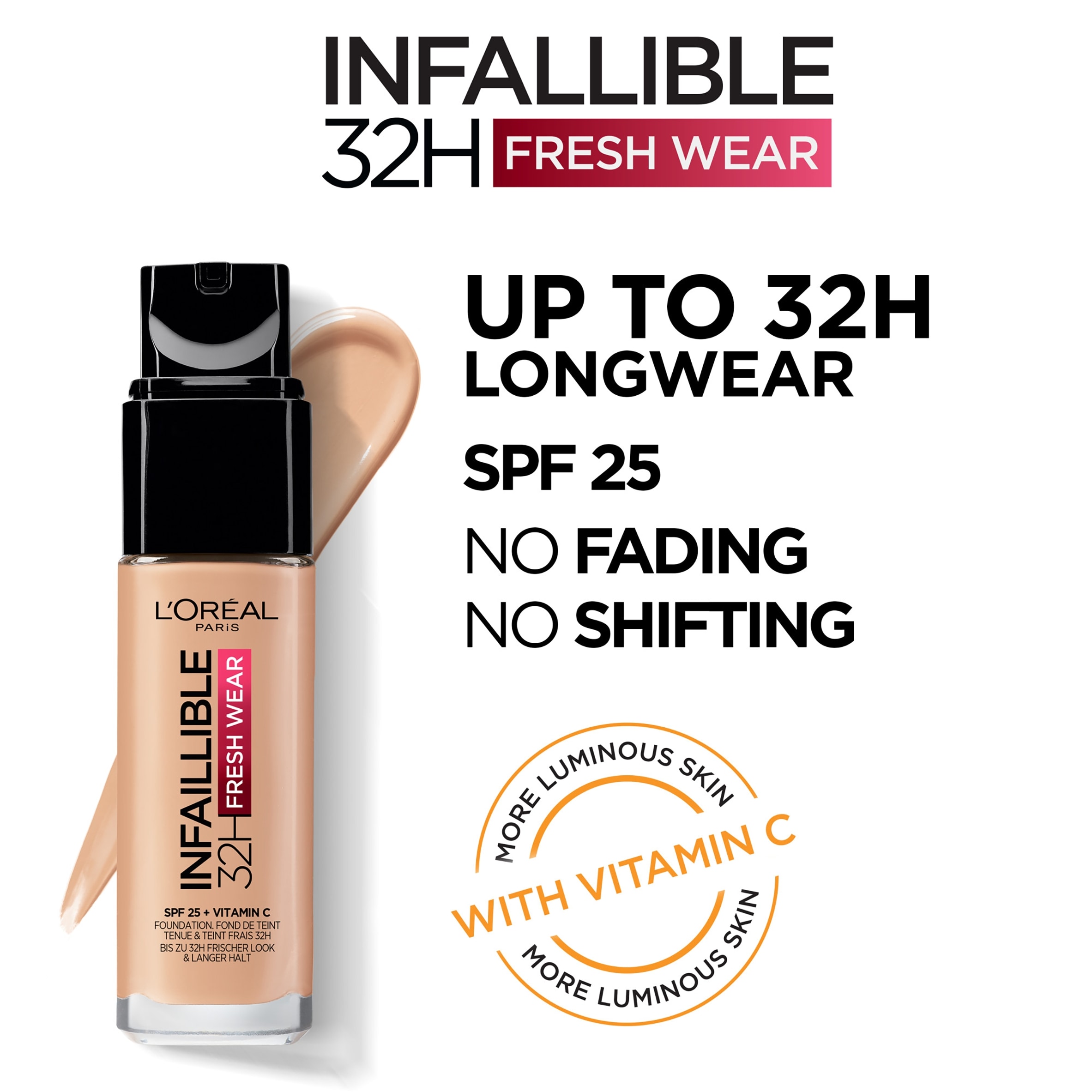L'Oreal Infallible 32 Hour Fresh Wear Foundation Sand Beige 30Ml thumbnail 3