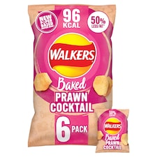 Walkers Baked Prawn Cocktail Multipack Crisps 6x22g
