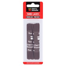 Cherry Blossom Round Shoe Laces Twin Pack Brown 75Cm