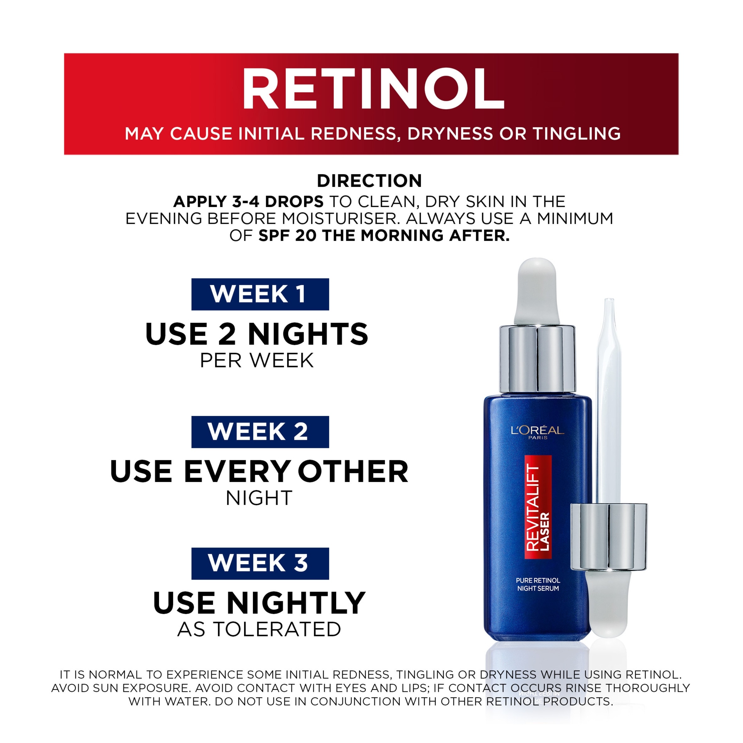 L’Oreal Revitalift Laser Retinol Night Serum 30Ml thumbnail 5