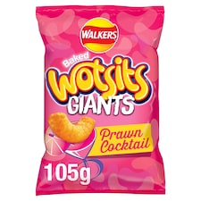 Walkers Wotsits Giants Prawn Cocktail Sharing Bag Crisps 105g